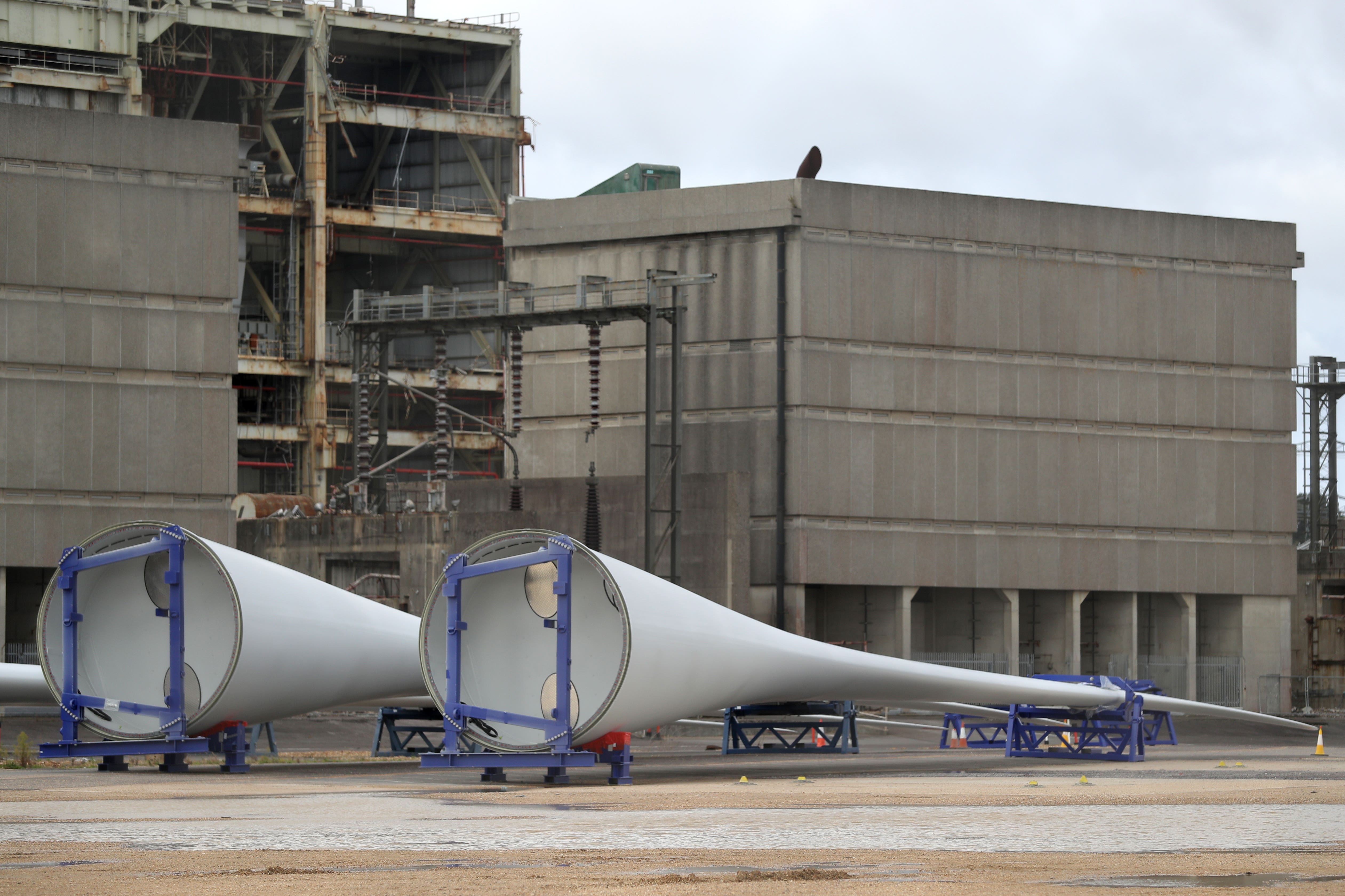 Wind turbine blades waiting to be installed as the offshore renewables industry was dealt a blow on Friday (PA)