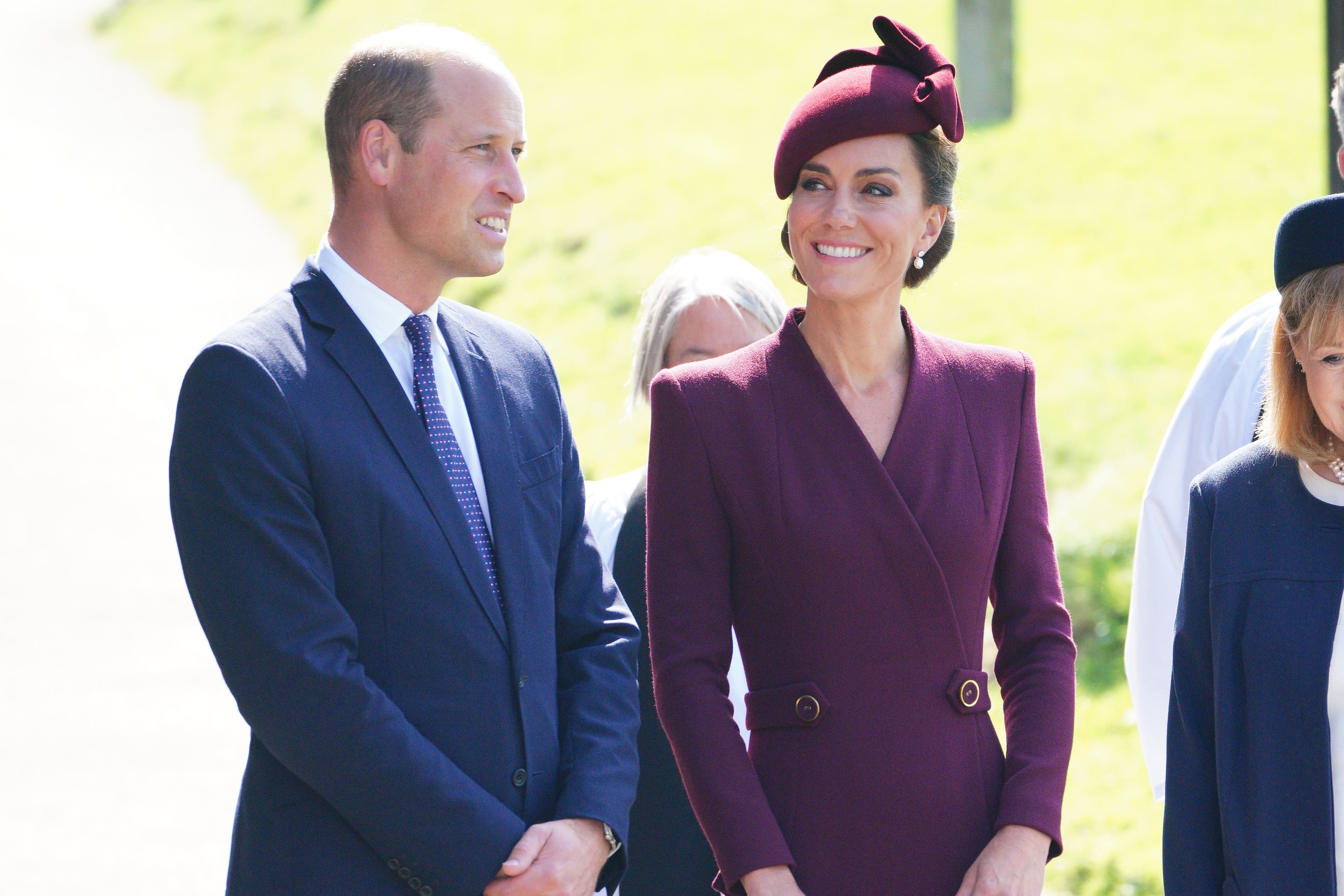 The Prince and Princess of Wales arrive at St Davids Cathedral, Haverfordwest, Pembrokeshire, West Wales (Ben Birchall/PA)