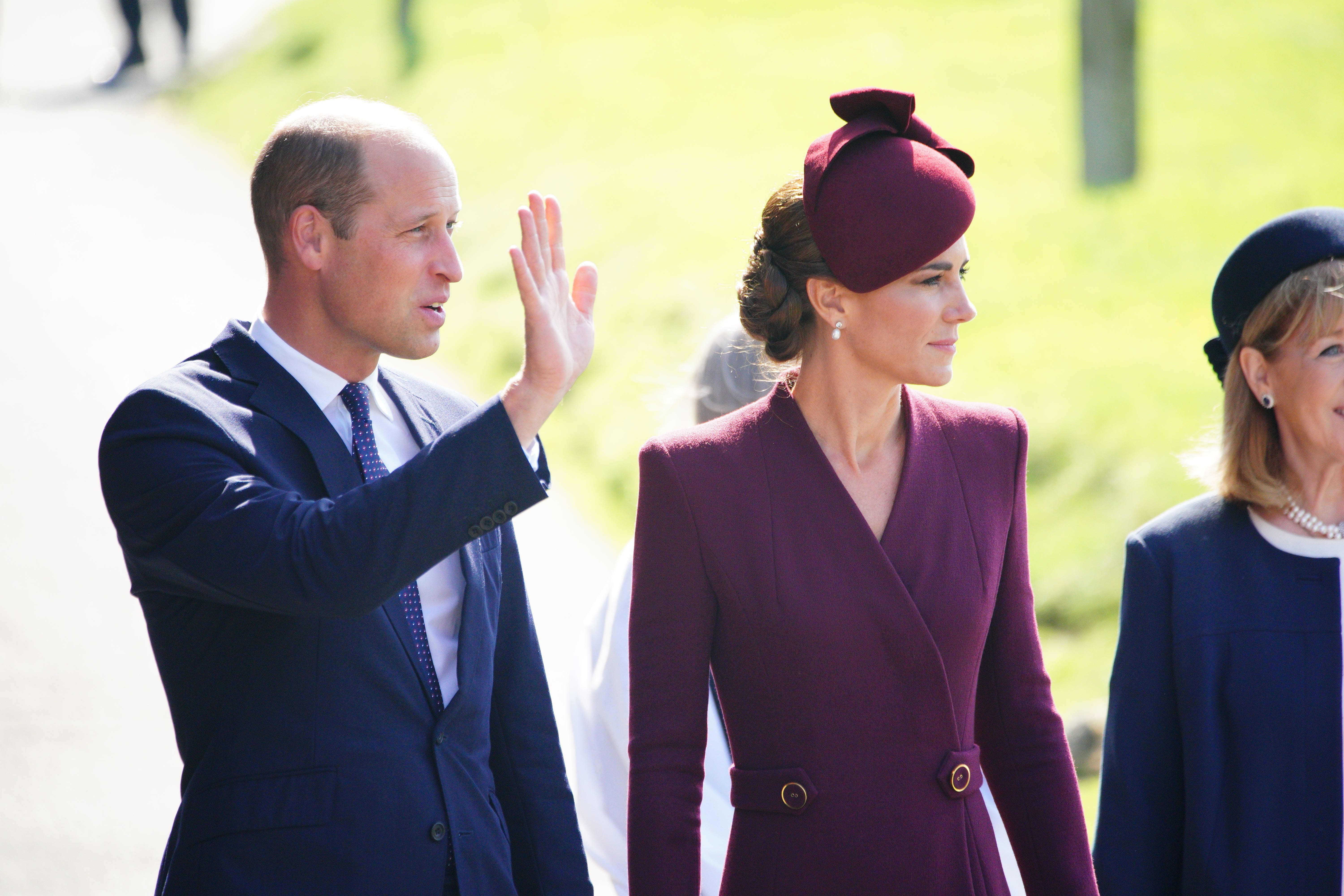 The Prince and Princess of Wales arriving at St Davids Cathedral (Ben Birchall/PA)