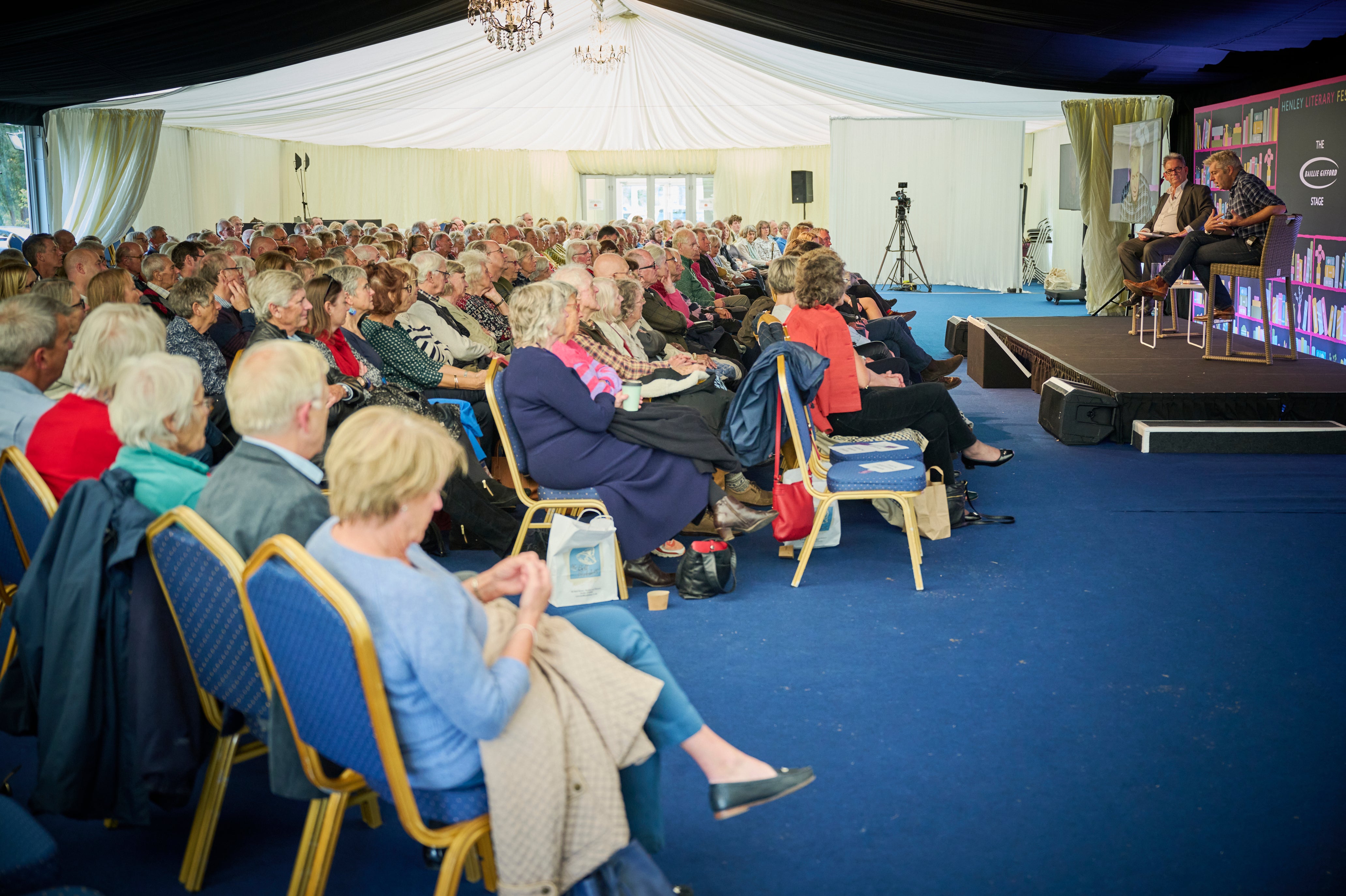 The audience view at the Baillie Gifford Marquee by the riverside