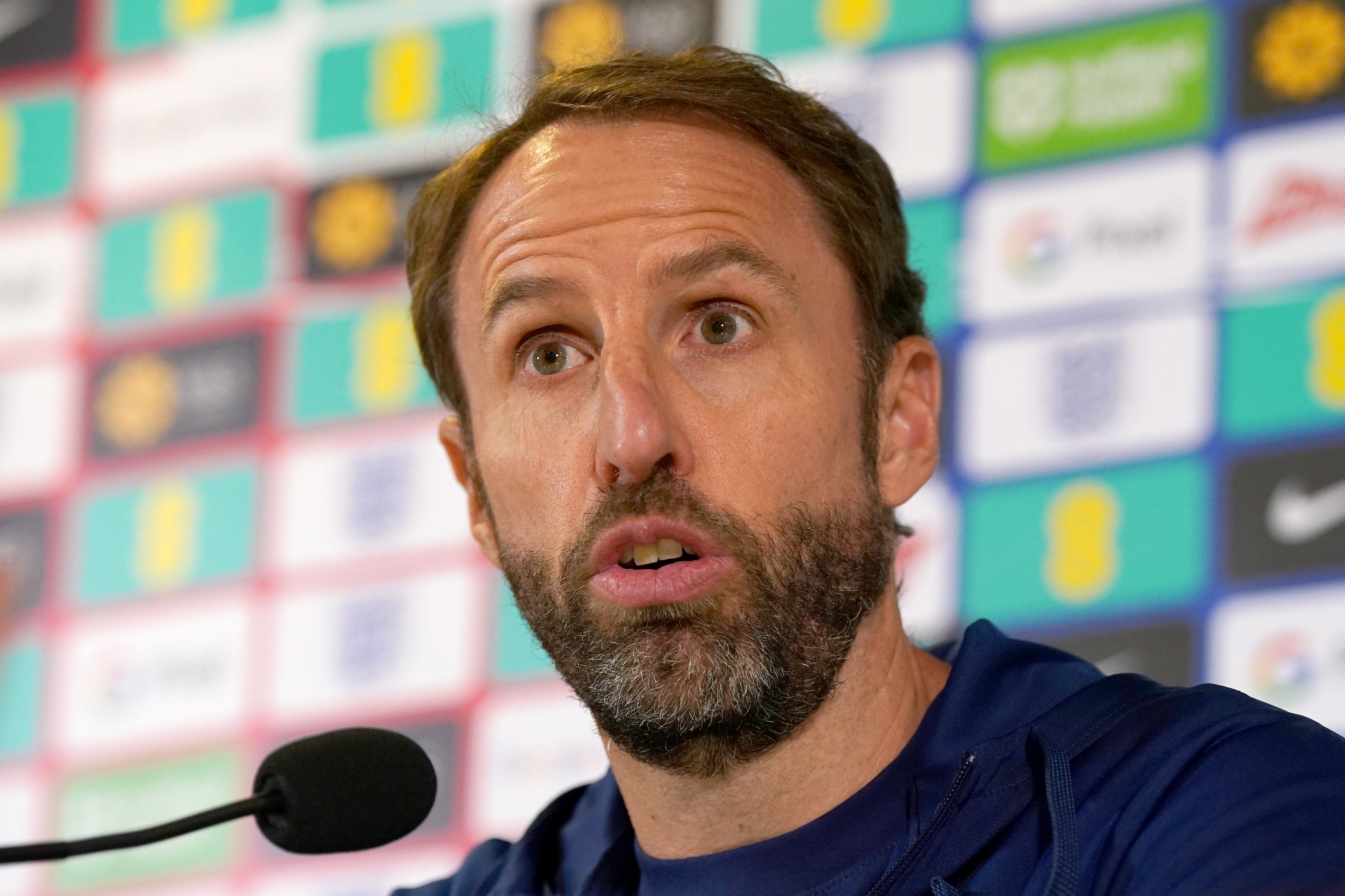 England head coach Gareth Southgate speaking ahead of their Euro 2024 qualifier against Ukraine (Nick Potts/PA)