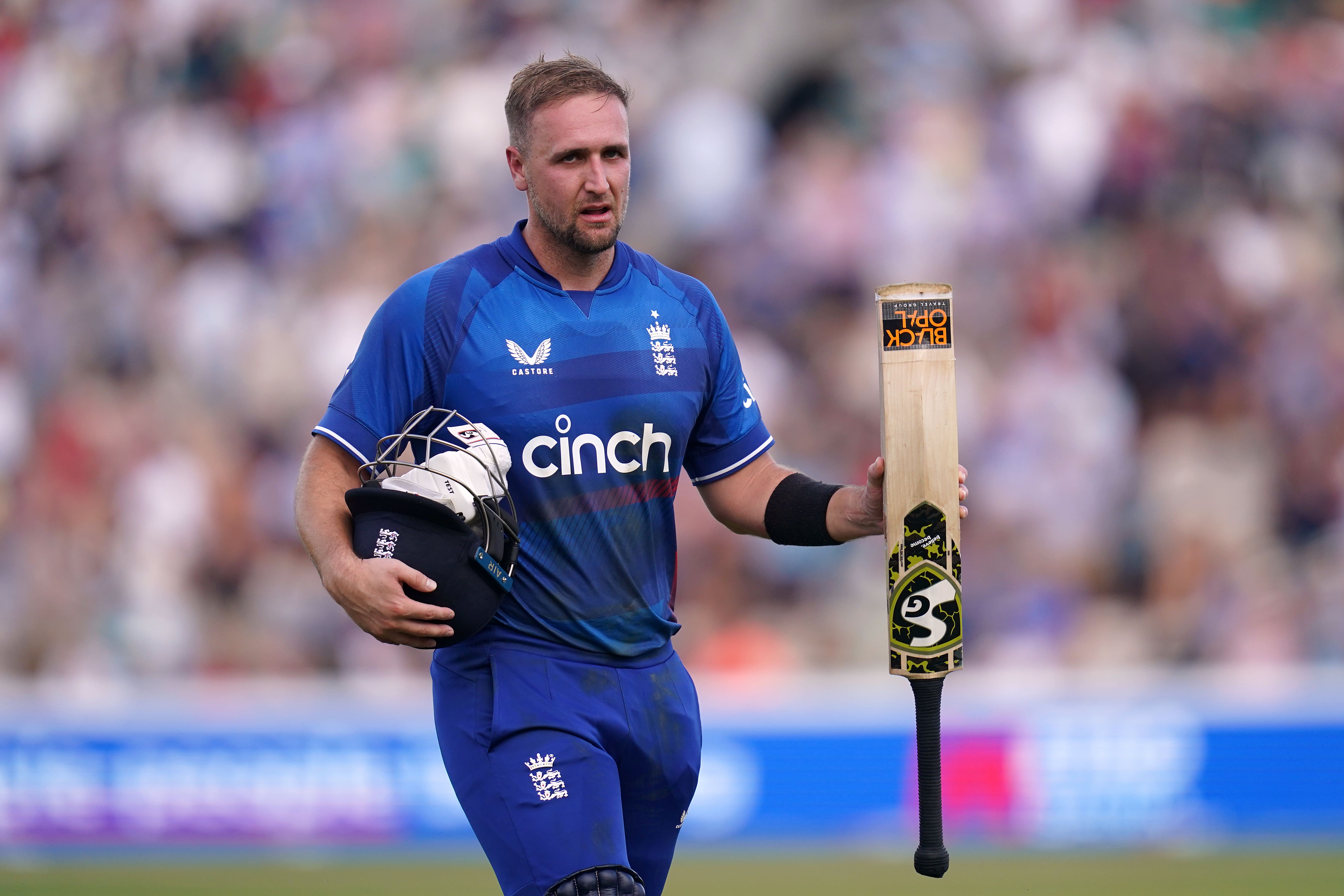 Liam Livingstone walks off 95 not out after steering England to 226 for seven against New Zealand at the Ageas Bowl (John Walton/PA).