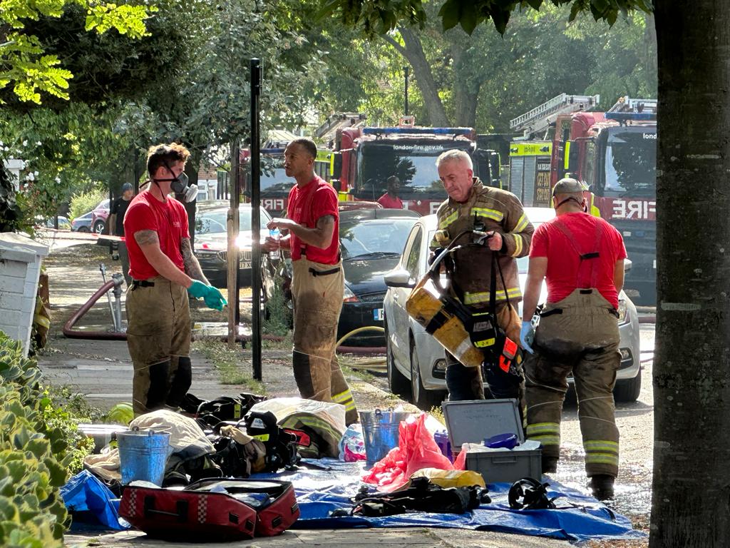 Around 40 firefighters attended the scene in Chiswick
