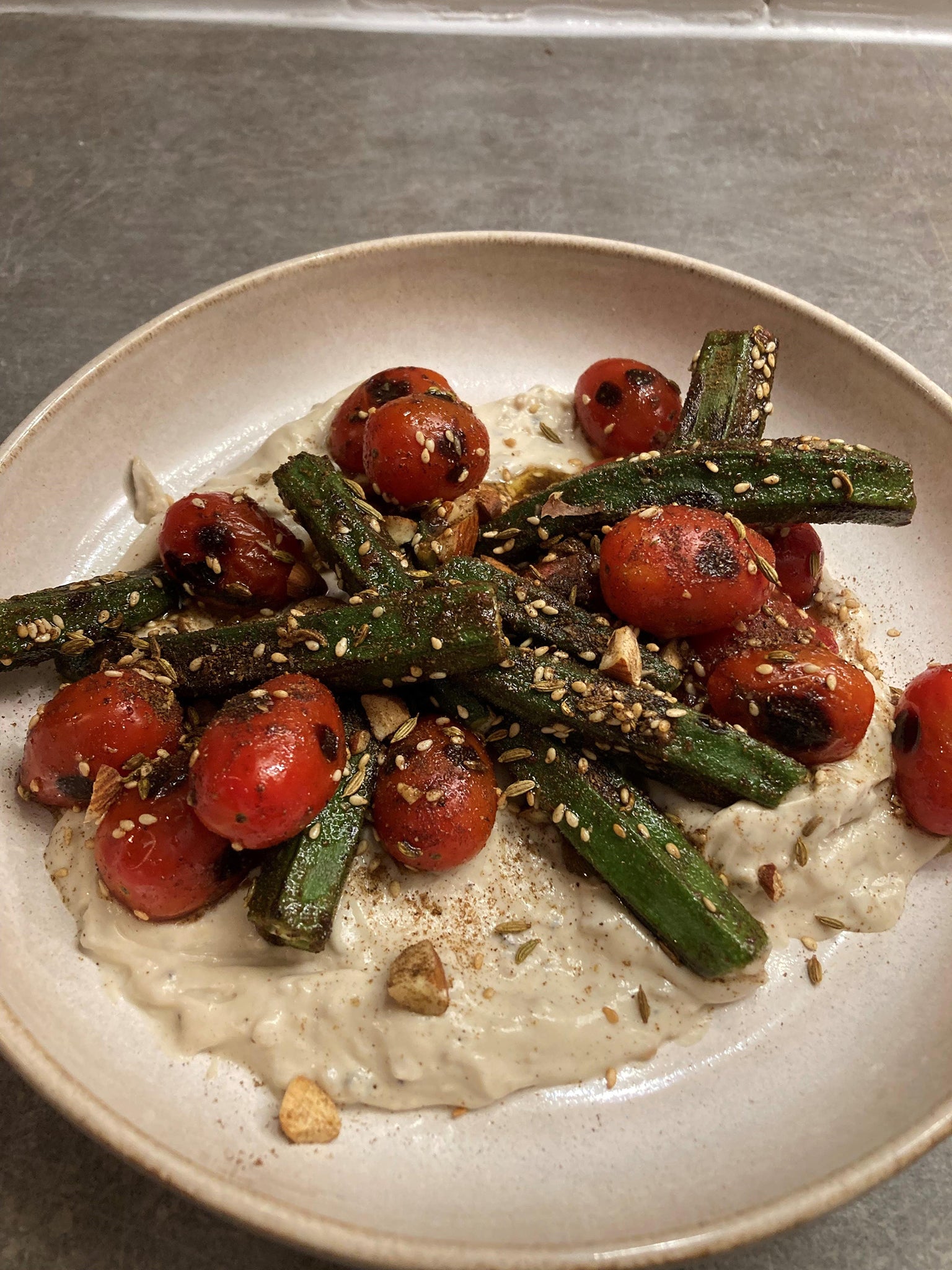 One of the easiest recipes in the book has to be the charred okra salad
