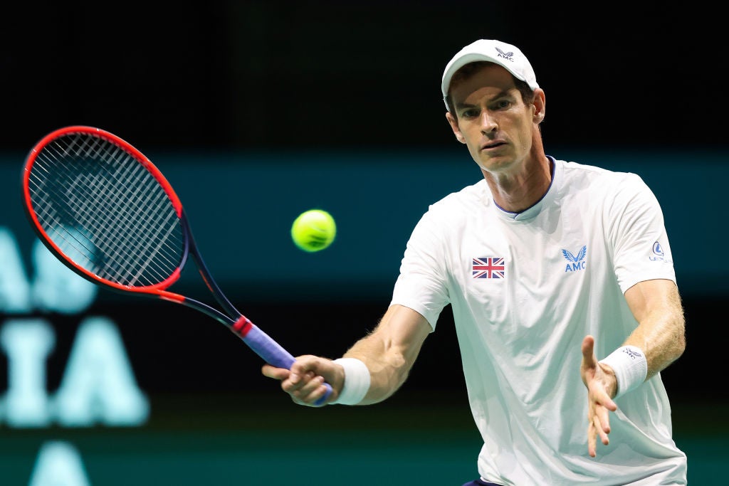 Andy Murray during a GB team practise session ahead of the Davis Cup finals group stage at AO Arena, Manchester on 10 September