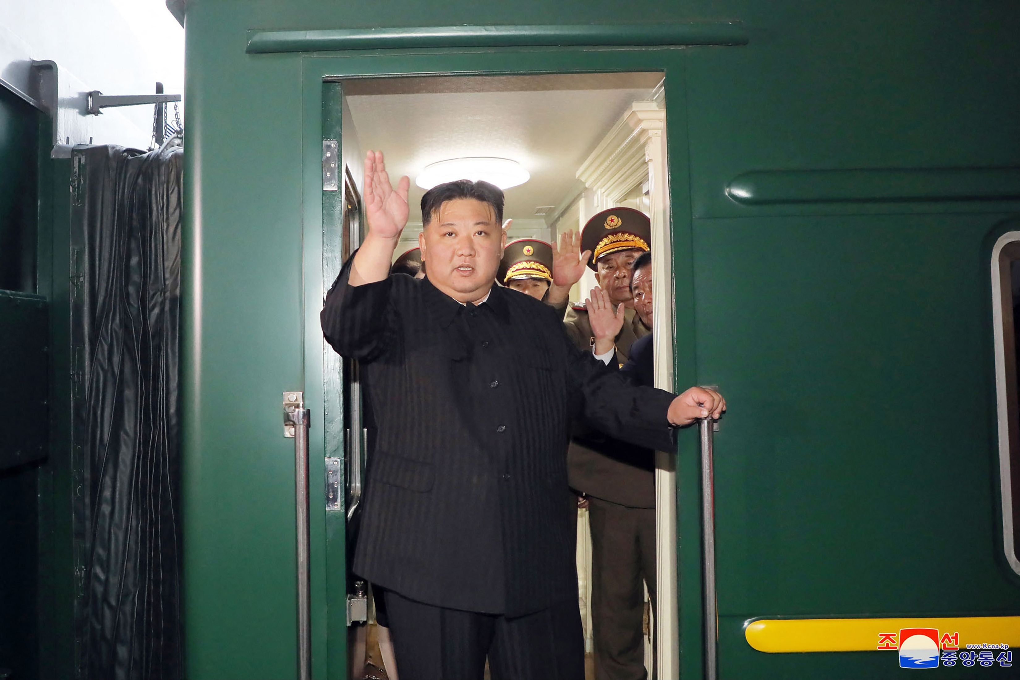 This picture showing Kim Jong-un taken on 10 September 2023 and released from North Korea’s official Korean Central News Agency (KCNA) on 12 September