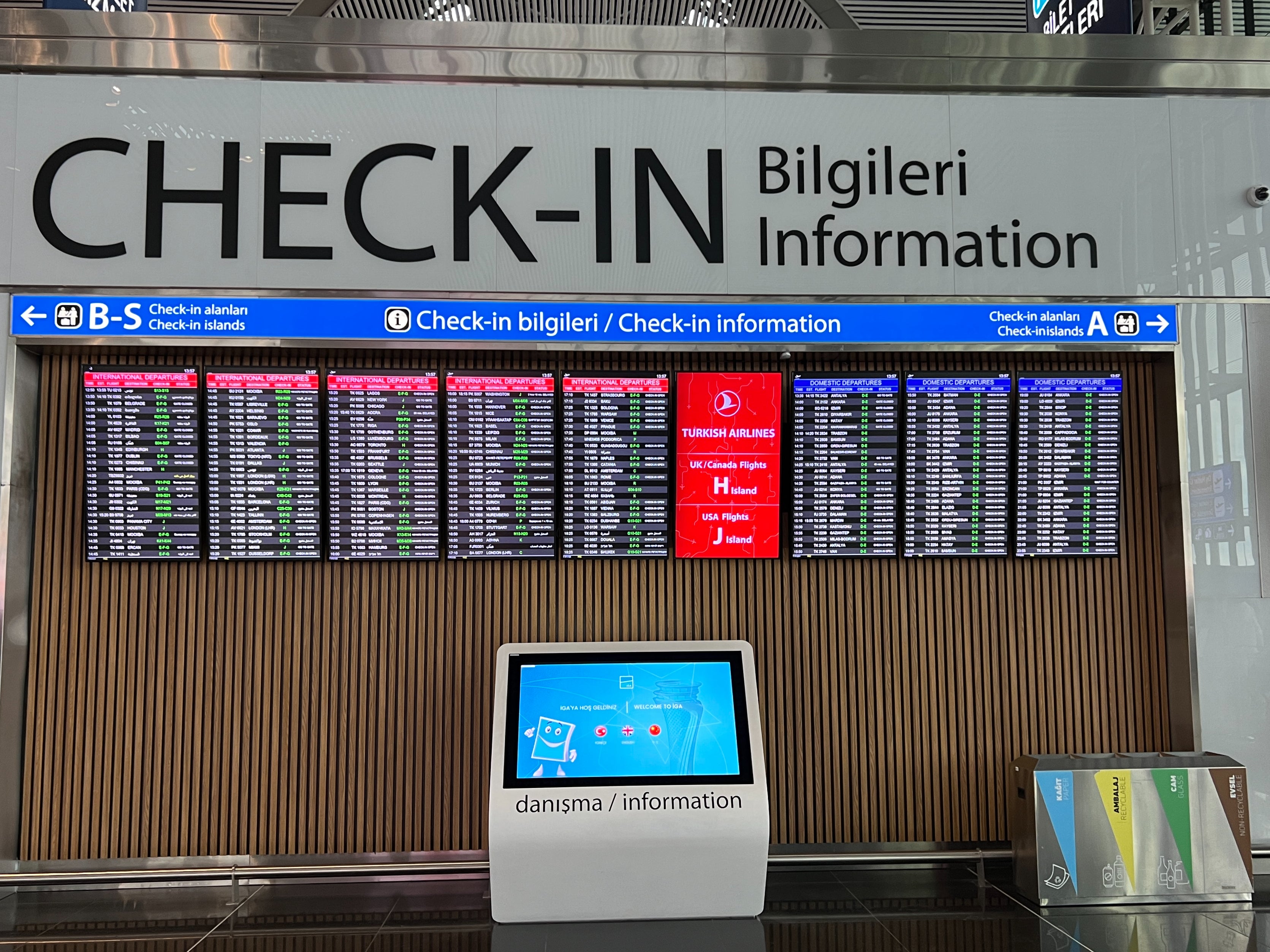 Where next? Destination screen at Istanbul airport, which has more choice of routes than any other hub