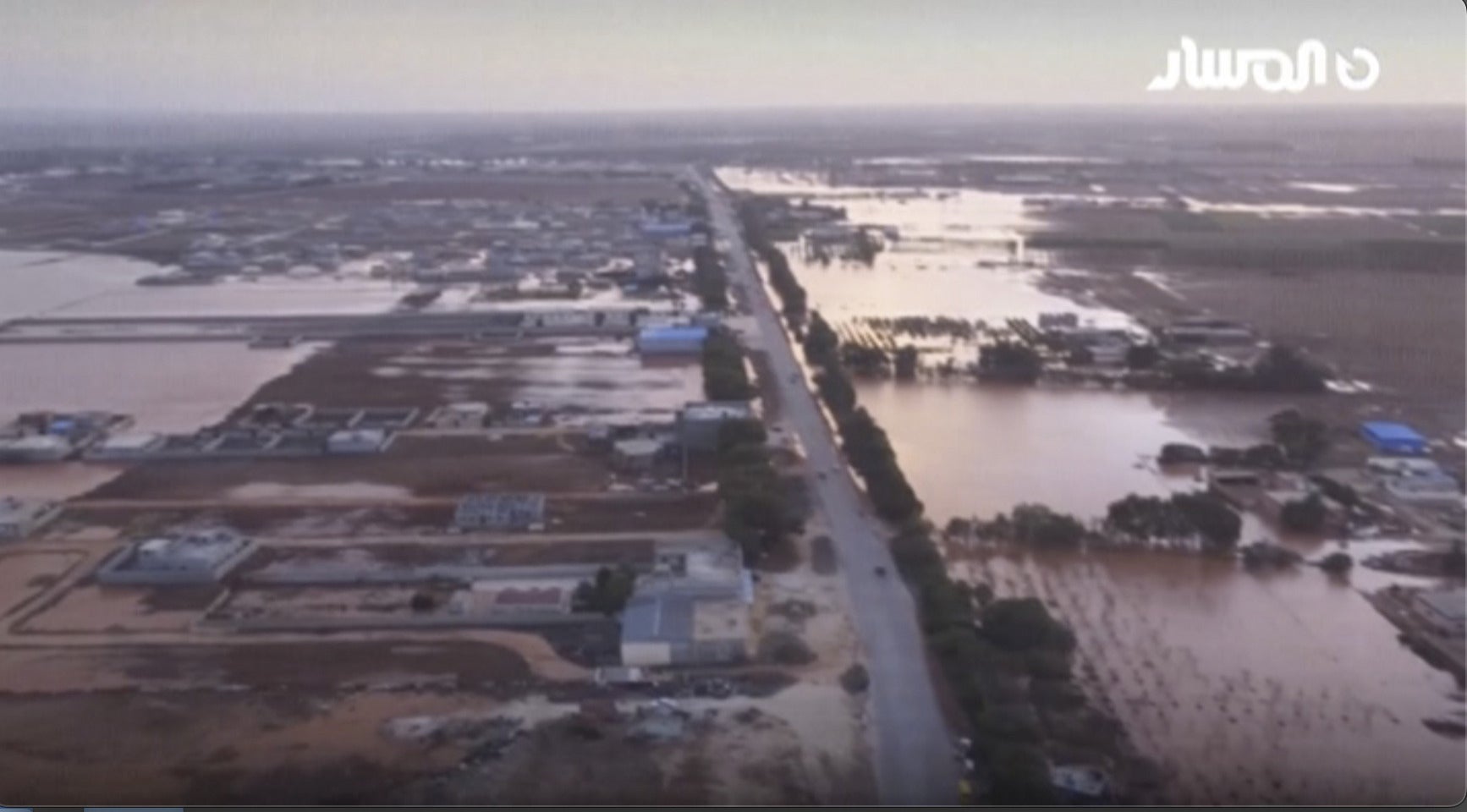 Flooding in Marj, eastern Libya, on Monday