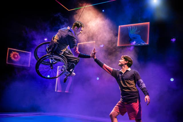 <p>Ed Larkin and Jonny Amies onstage in ‘The Little Big Things’</p>