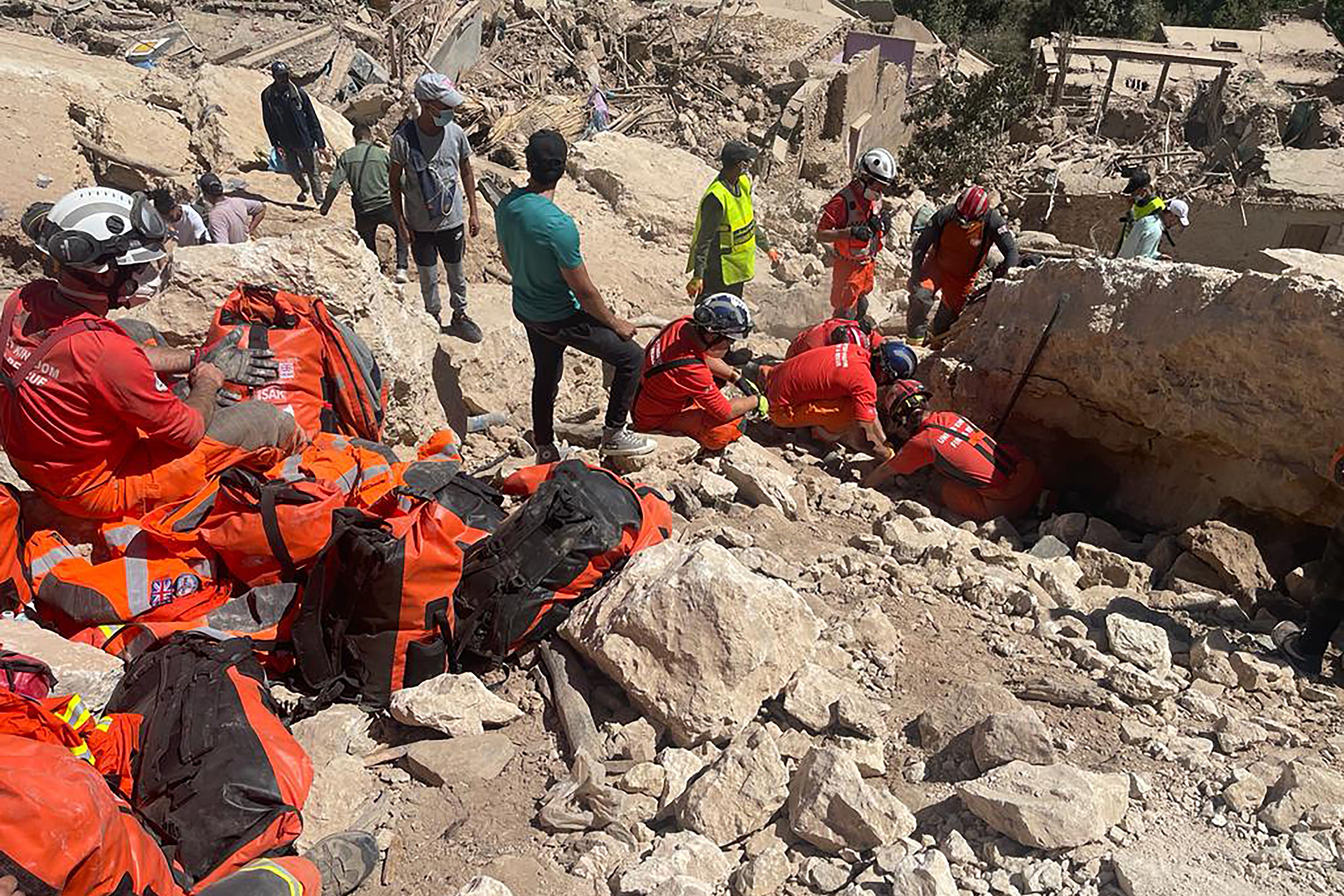 Search teams have reached the distant Moroccan mountain towns devastated by last Friday’s earthquake, which killed more than 2,900 people (Foreign Commonwealth & Development Office/PA)