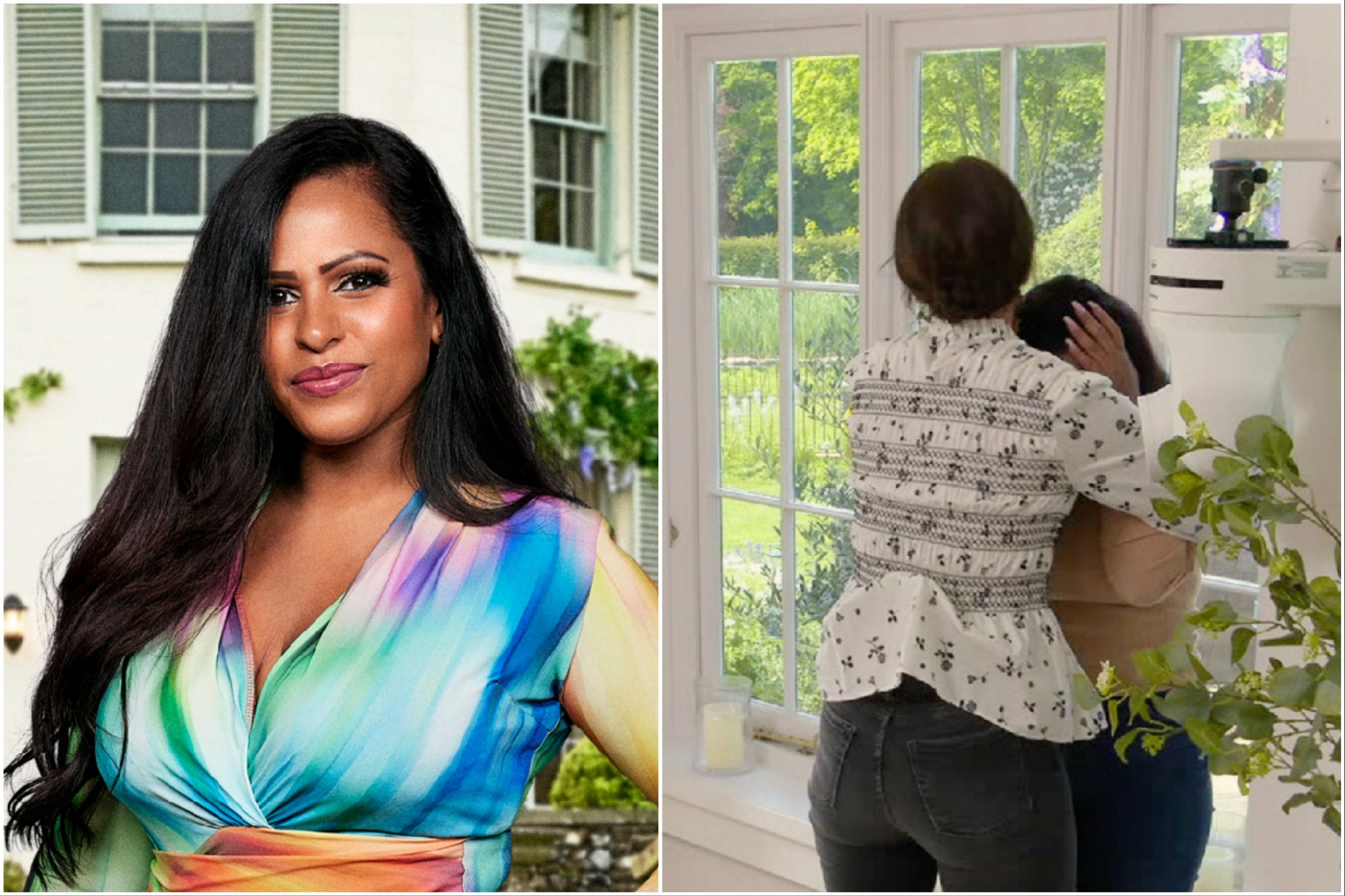 Monique on My Mum Your Dad is comforted by Davina McCall