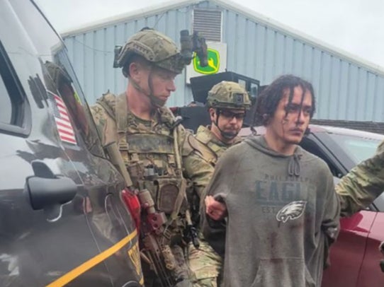 Pennsylvania fugitive Danelo Cavalcante is captured hiding under logs in shed two weeks after prison escape