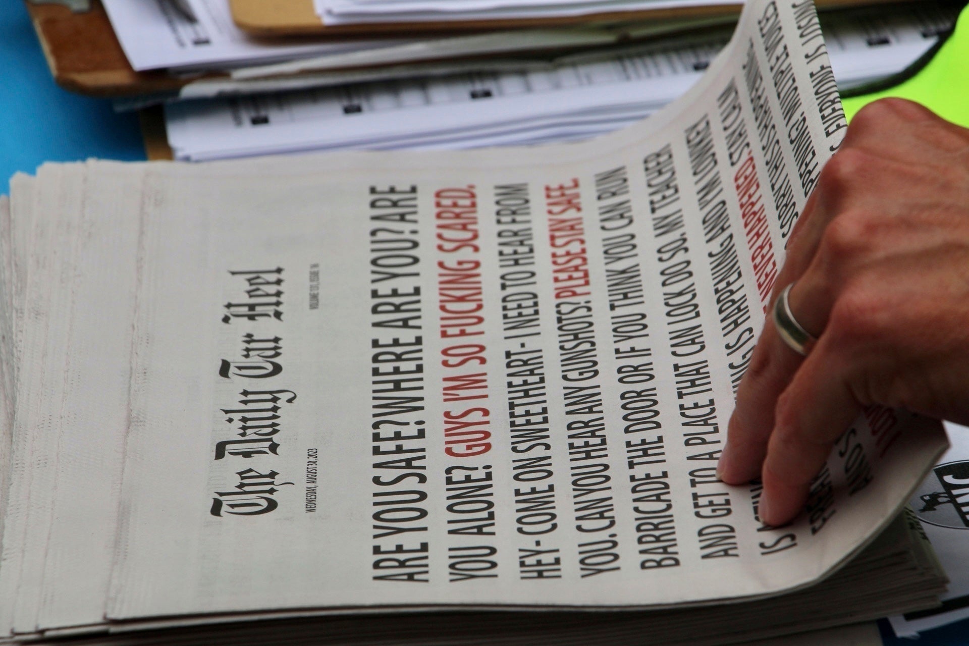 University Fatal Shooting Double Exposure