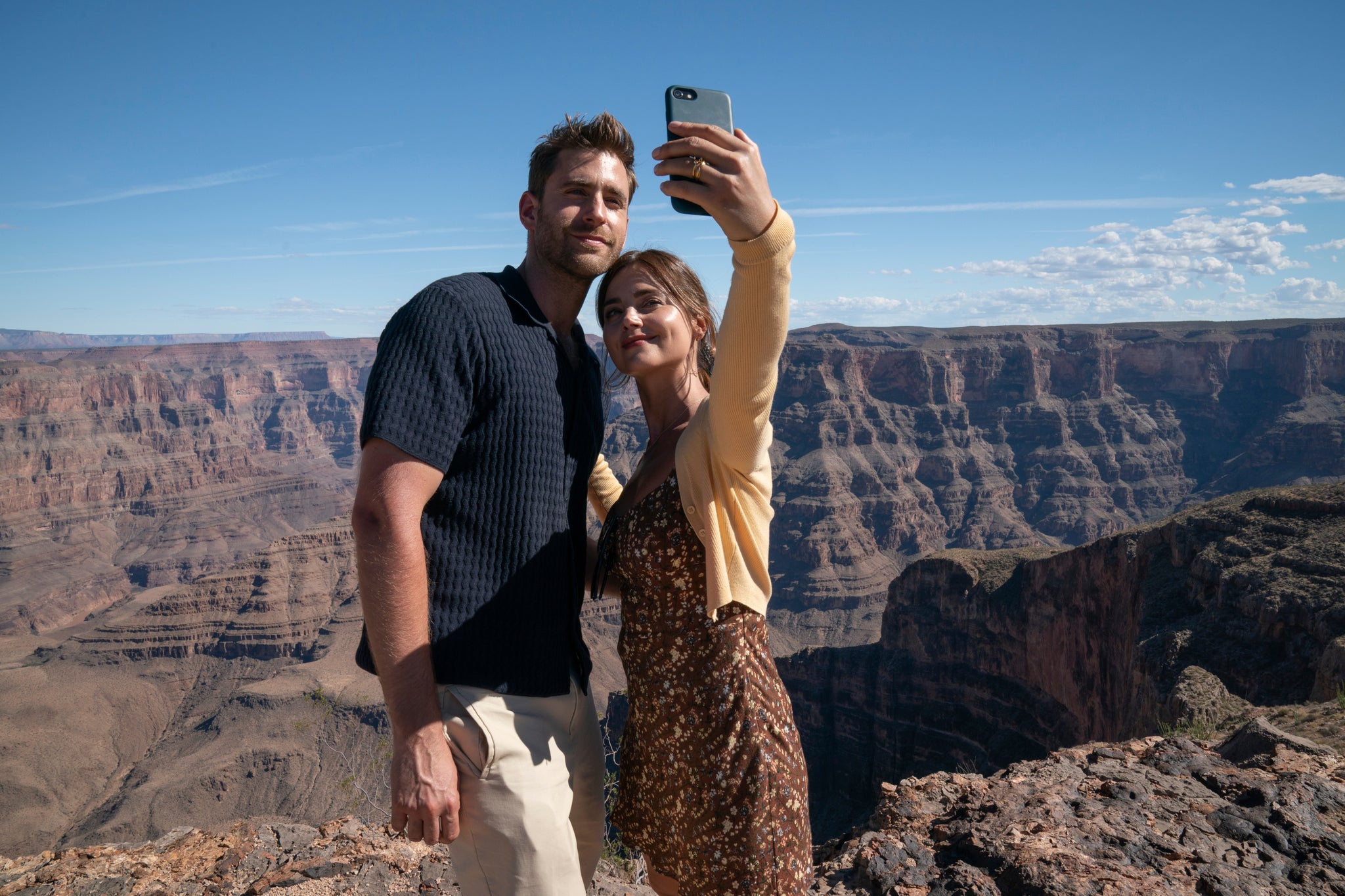 Jenna Coleman pretending to play nice with Oliver Jackson-Cohen in revenge drama ‘Wilderness’