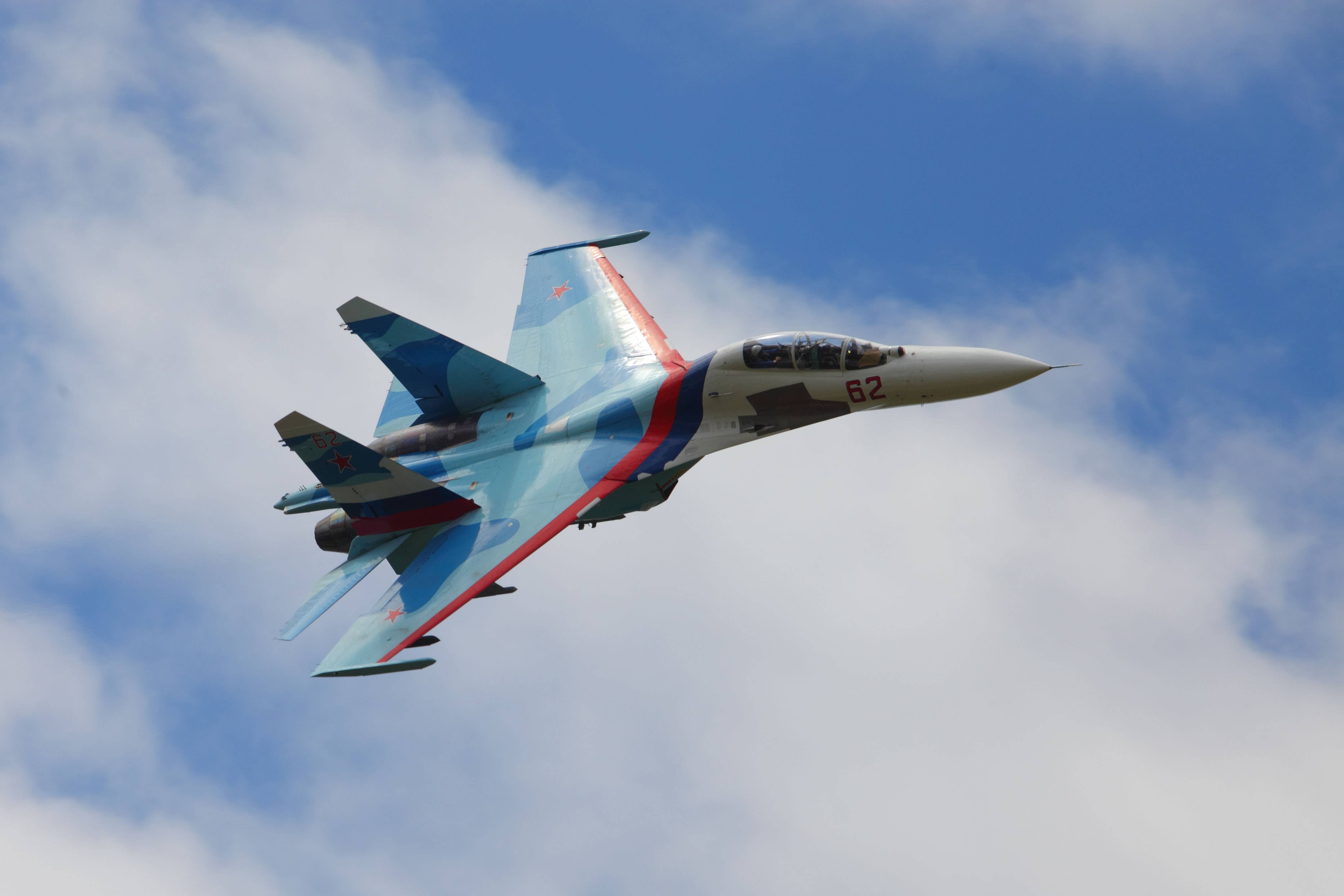 Two Russian Su-27 jets were scrambled to intercept three British warplanes, Russia claims