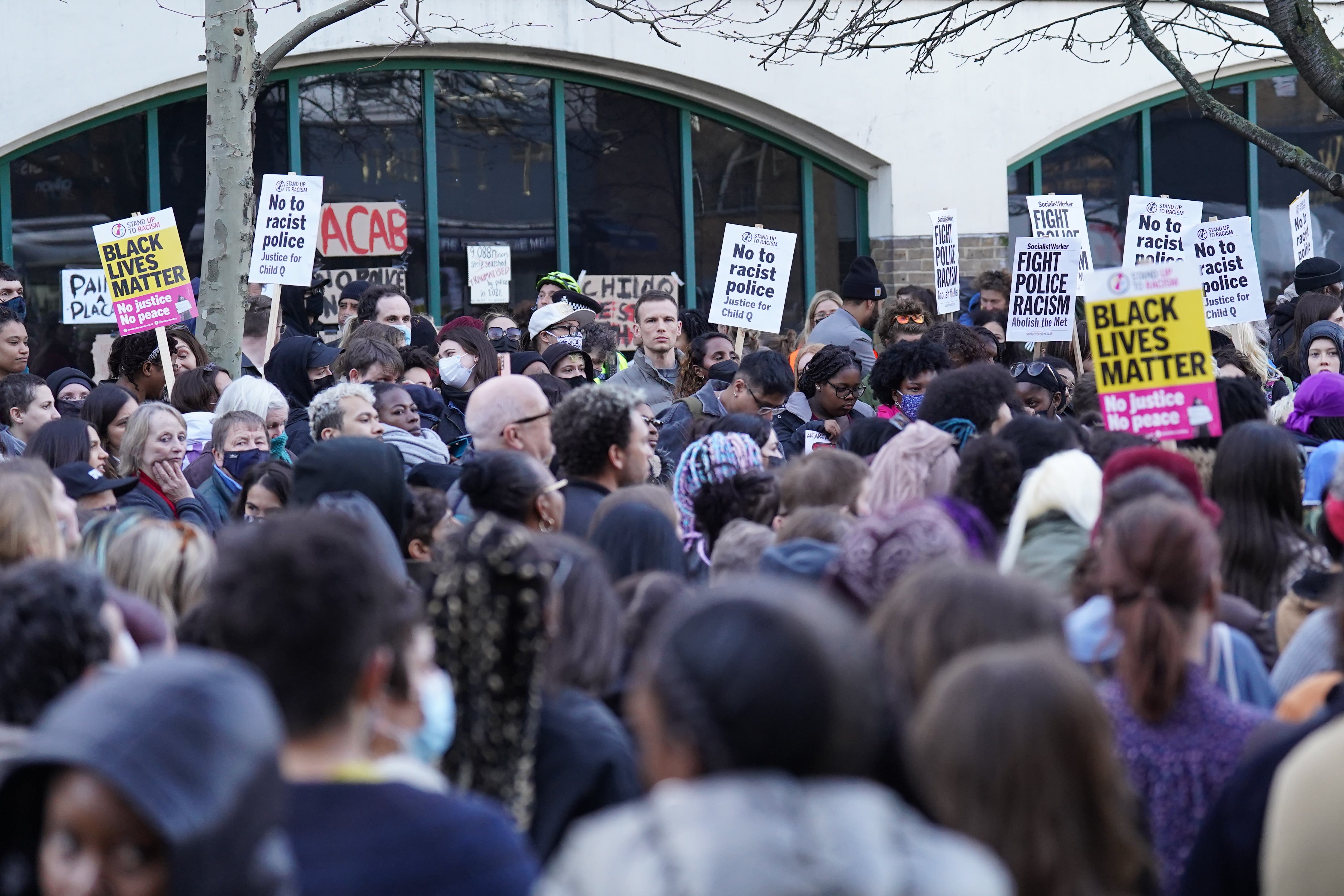 The strip-search of Child Q sparked protests outside Stoke Newington police station