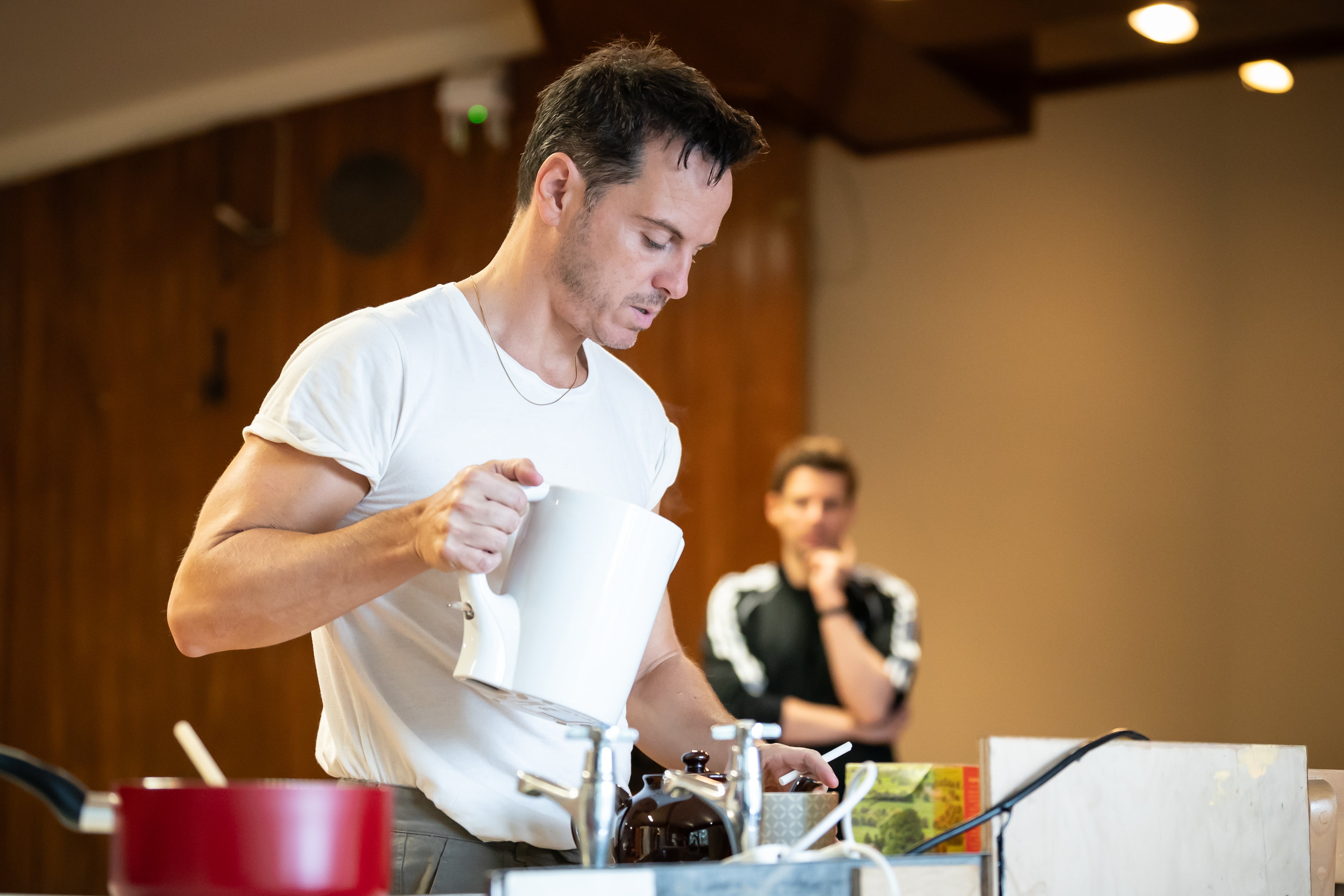 Andrew Scott and director Sam Yates in ‘Vanya’ rehearsal