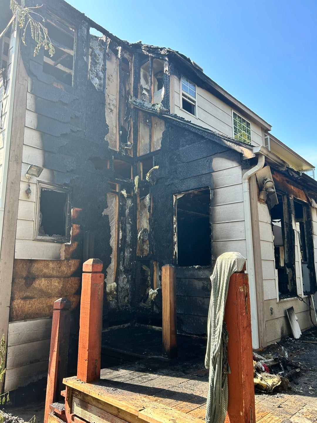 Jacob Noxon’s parents’ home after the fire