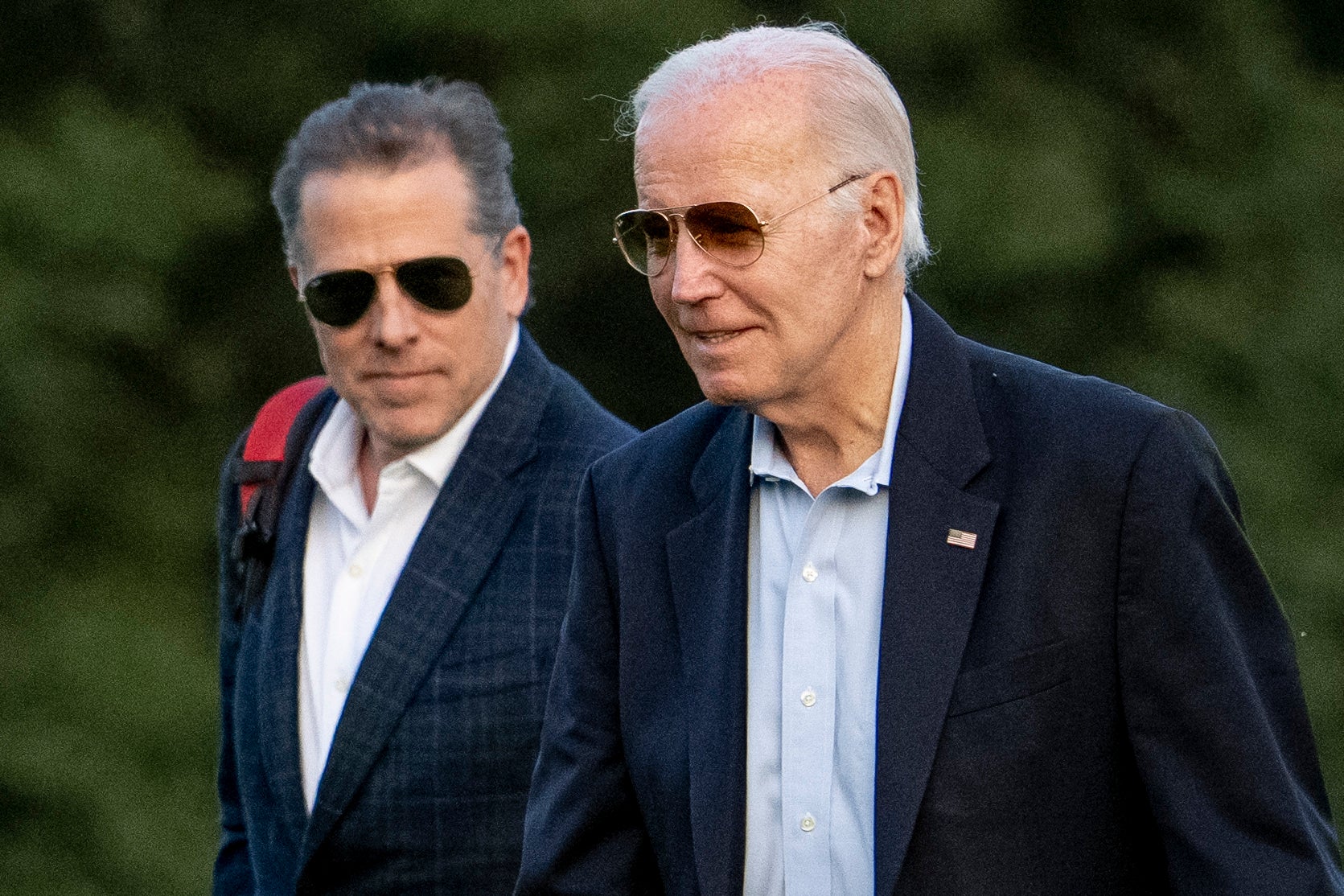 President Joe Biden and Hunter Biden pictured in June