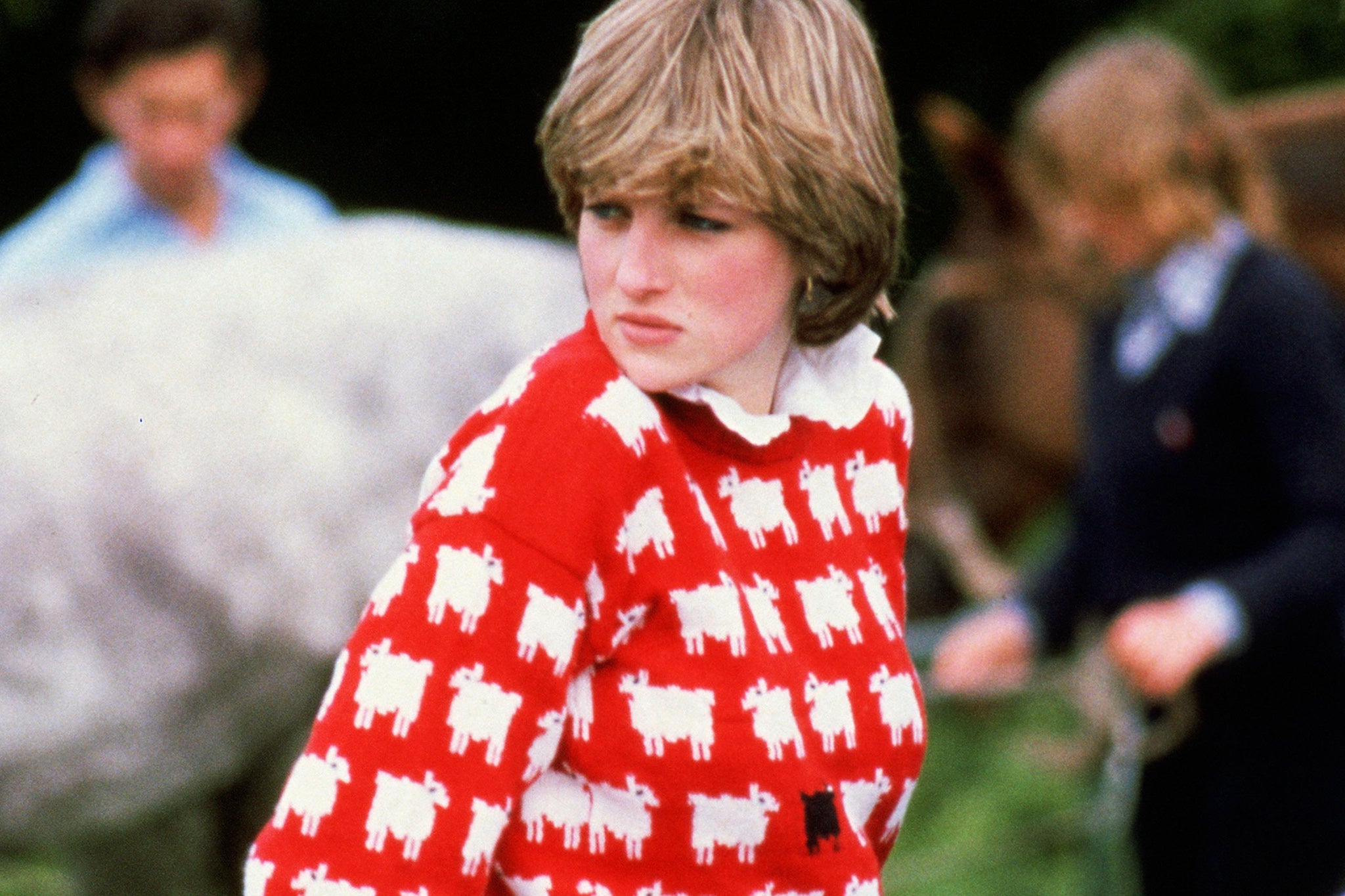 Princess of Wales (1961 - 1997) wearing ‘Black sheep’ wool jumper by Warm and Wonderful