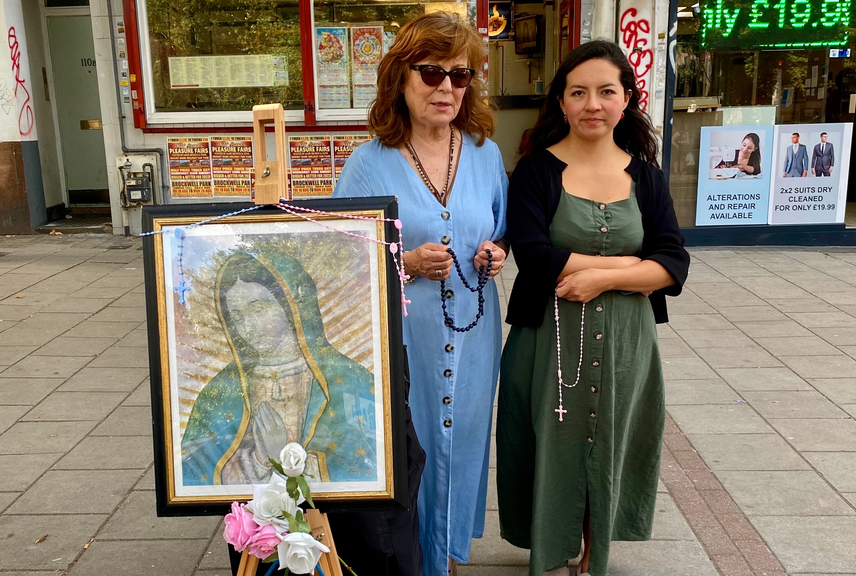 Two women have set up camp opposite an abortion clinic to protest against terminations being legal in the UK