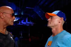 The Rock comes face to face with John Cena in surprise WWE return