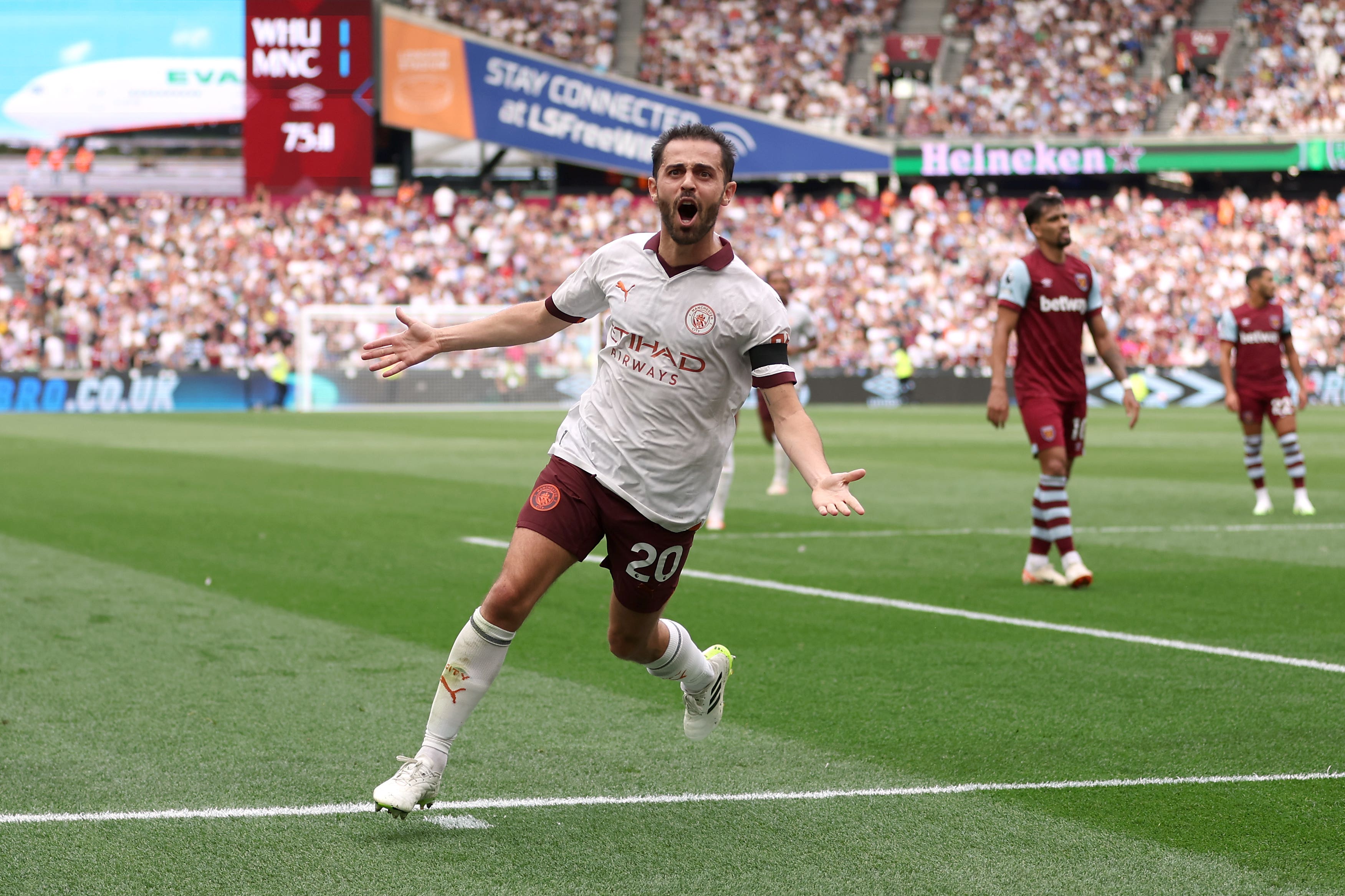 Bernardo Silva put city ahead at West Ham (Steven Paston/PA)