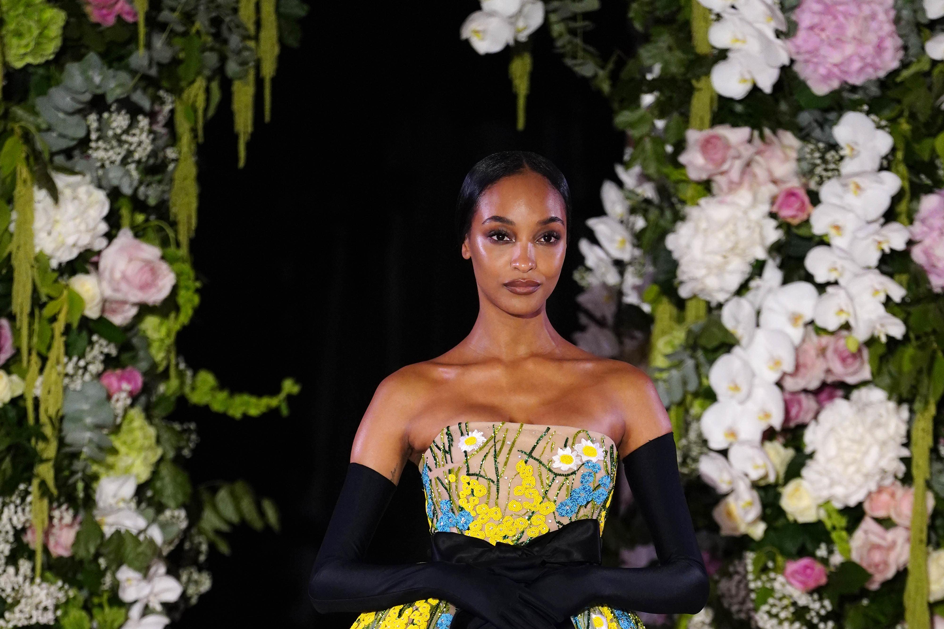 Jourdan Dunn walked in the Richard Quinn show at London Fashion Week (Ian West/PA)