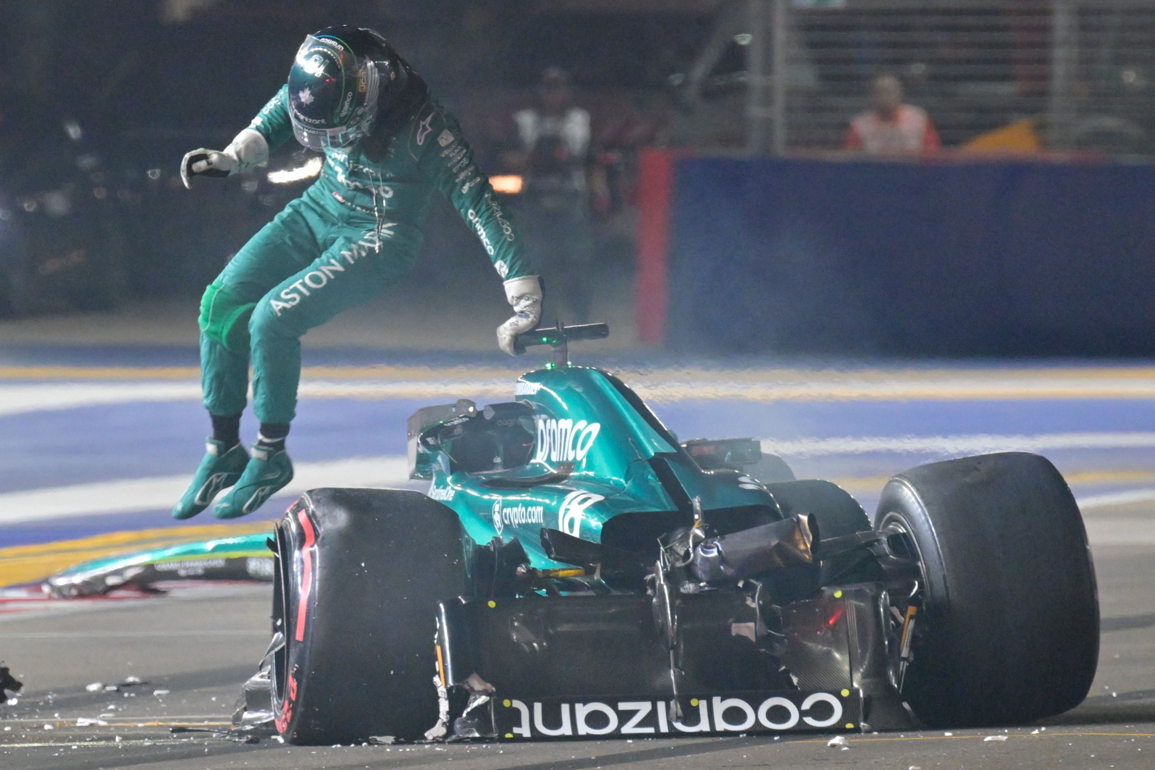 Lance Stroll was involved in a massive crash in qualifying