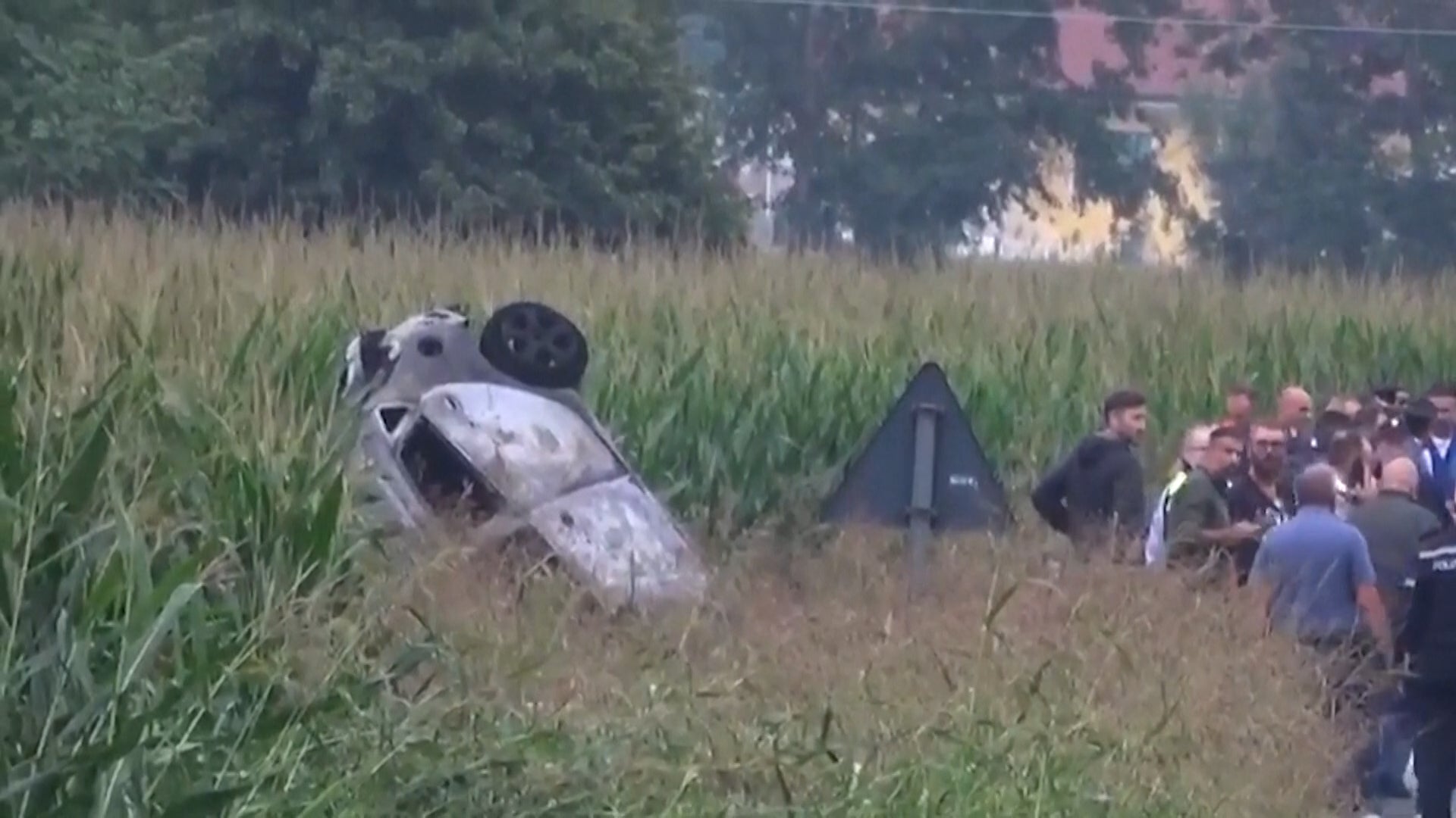 Aftermath of Italy’s Frecce Tricolori aircraft crash that killed child