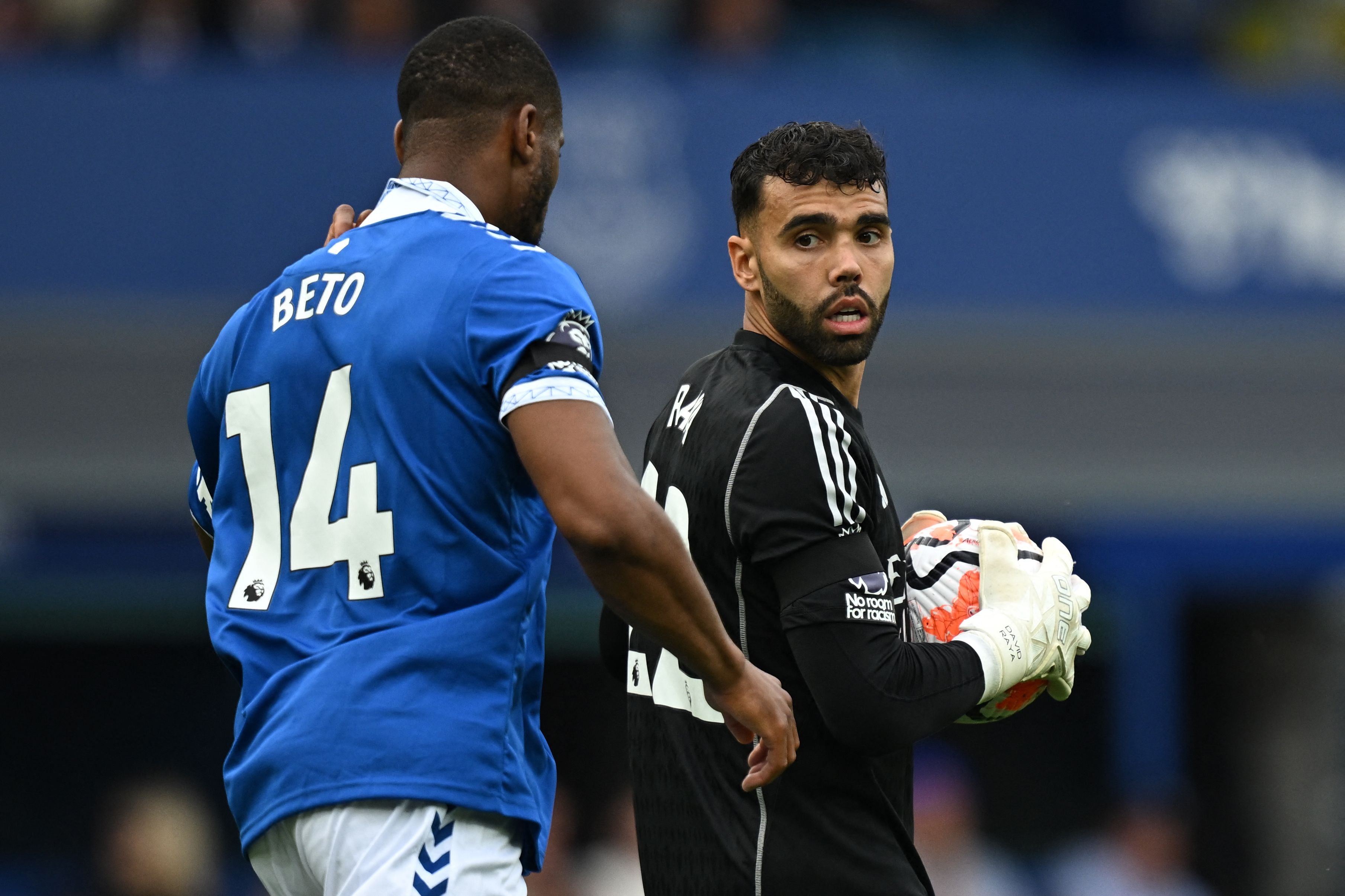 David Raya in action for Arsenal against Everton