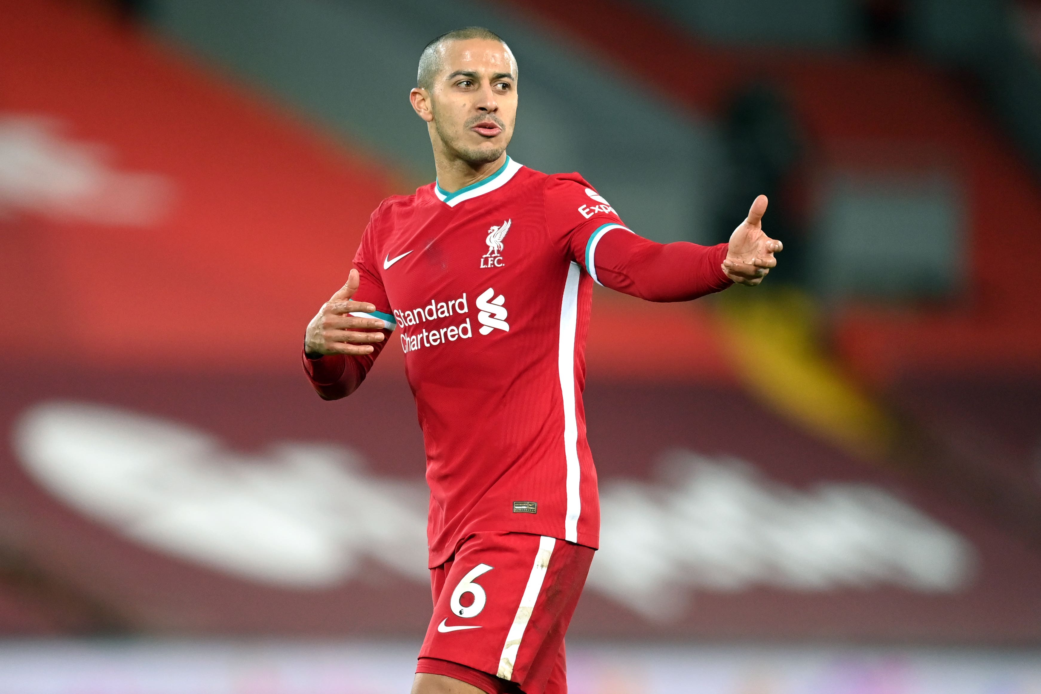 Thiago Alcantara joined Liverpool on this day in 2020 (Michael Regan/PA)