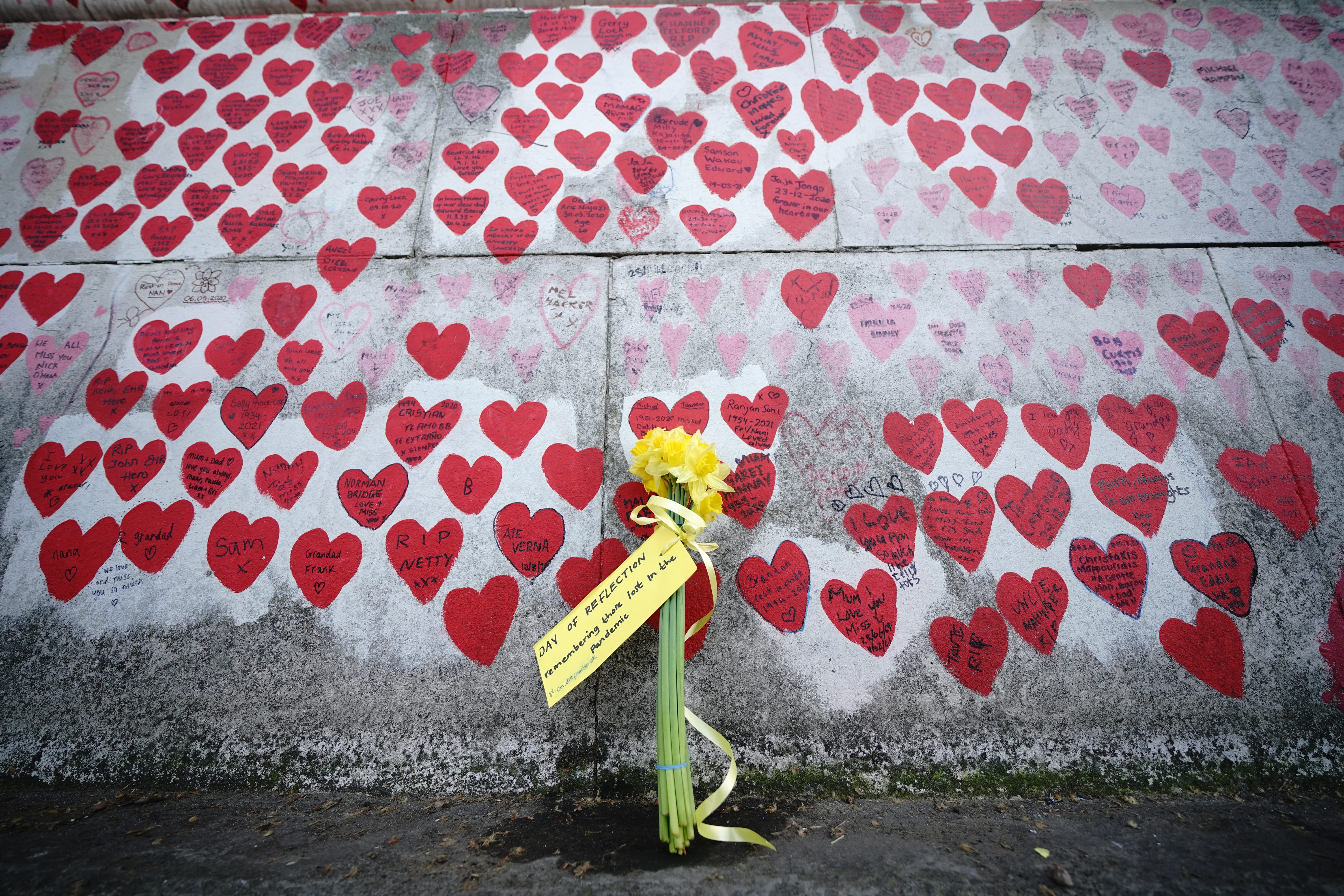 The National Covid Memorial Wall in London should be preserved and new memorials established across the UK, a commission has said (Yui Mok/PA)