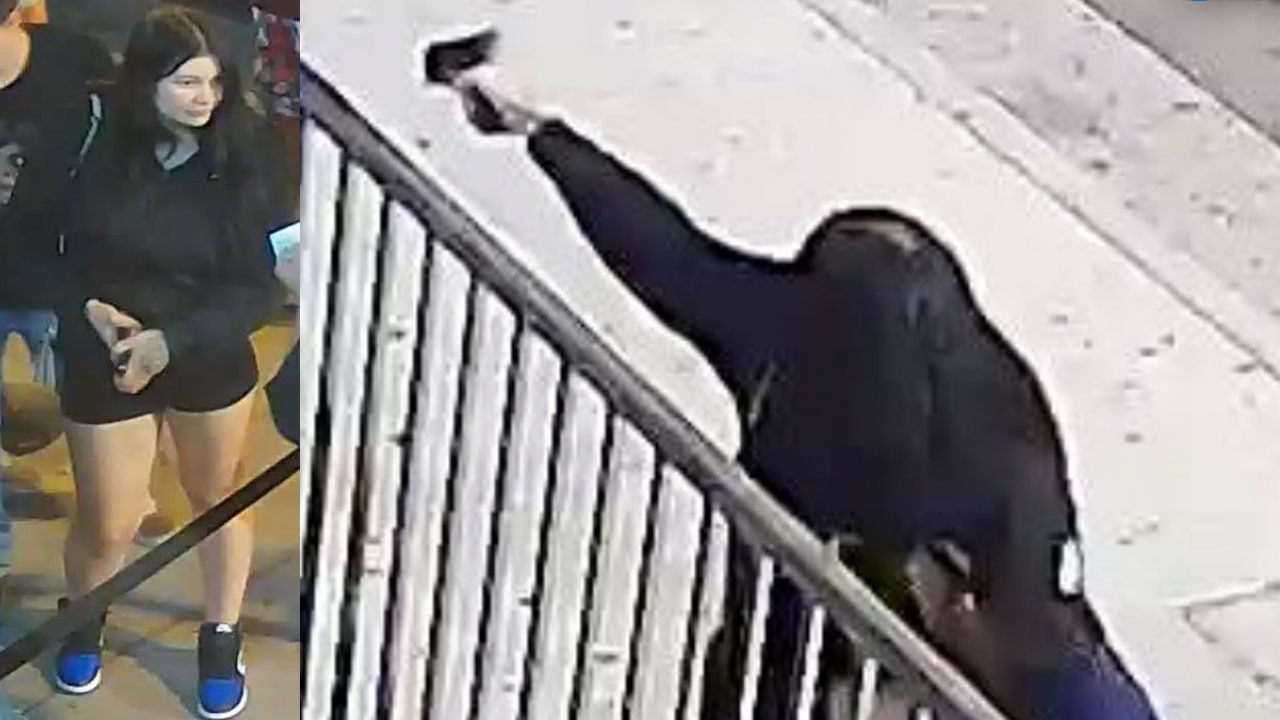 Images of the woman who is suspected to have fired the gun at the five victims have been released by police