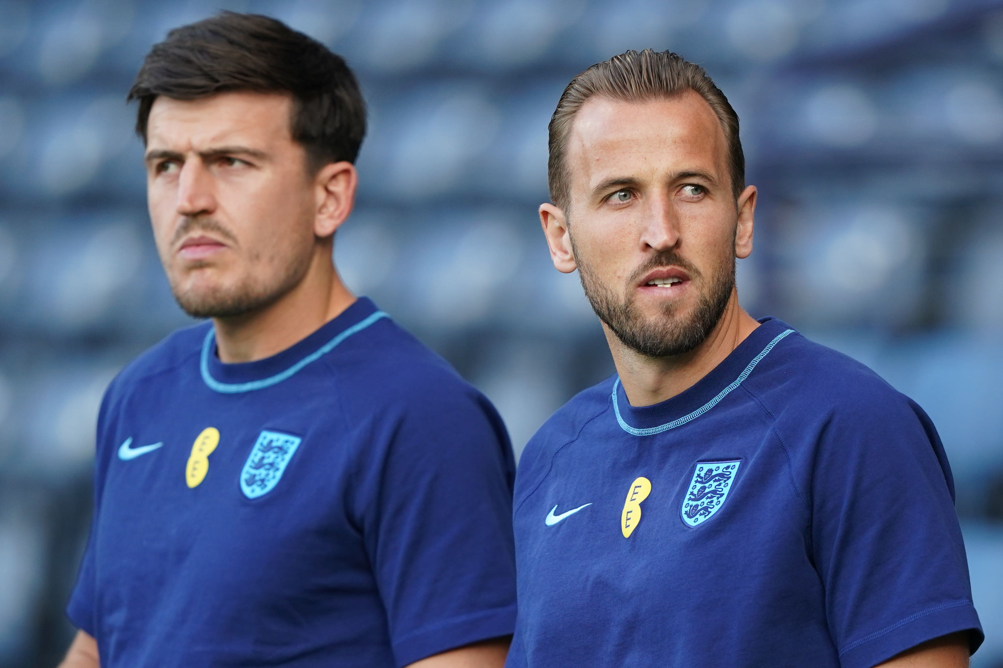 Harry Kane (right) believes Harry Maguire (left) has been “scapegoated” (Andrew Milligan/PA)