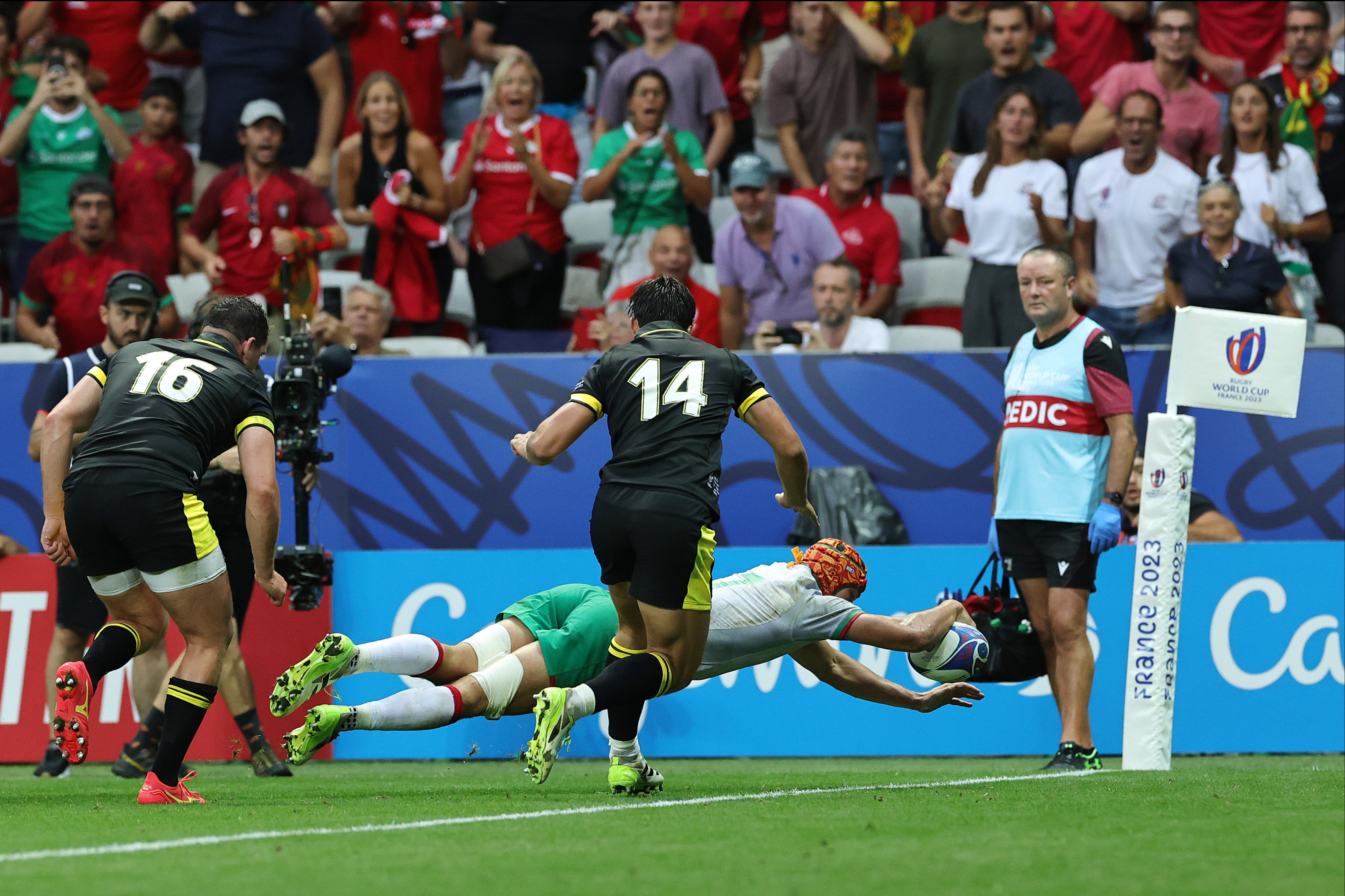 Nicolas Martins scored Portugal’s try against Wales