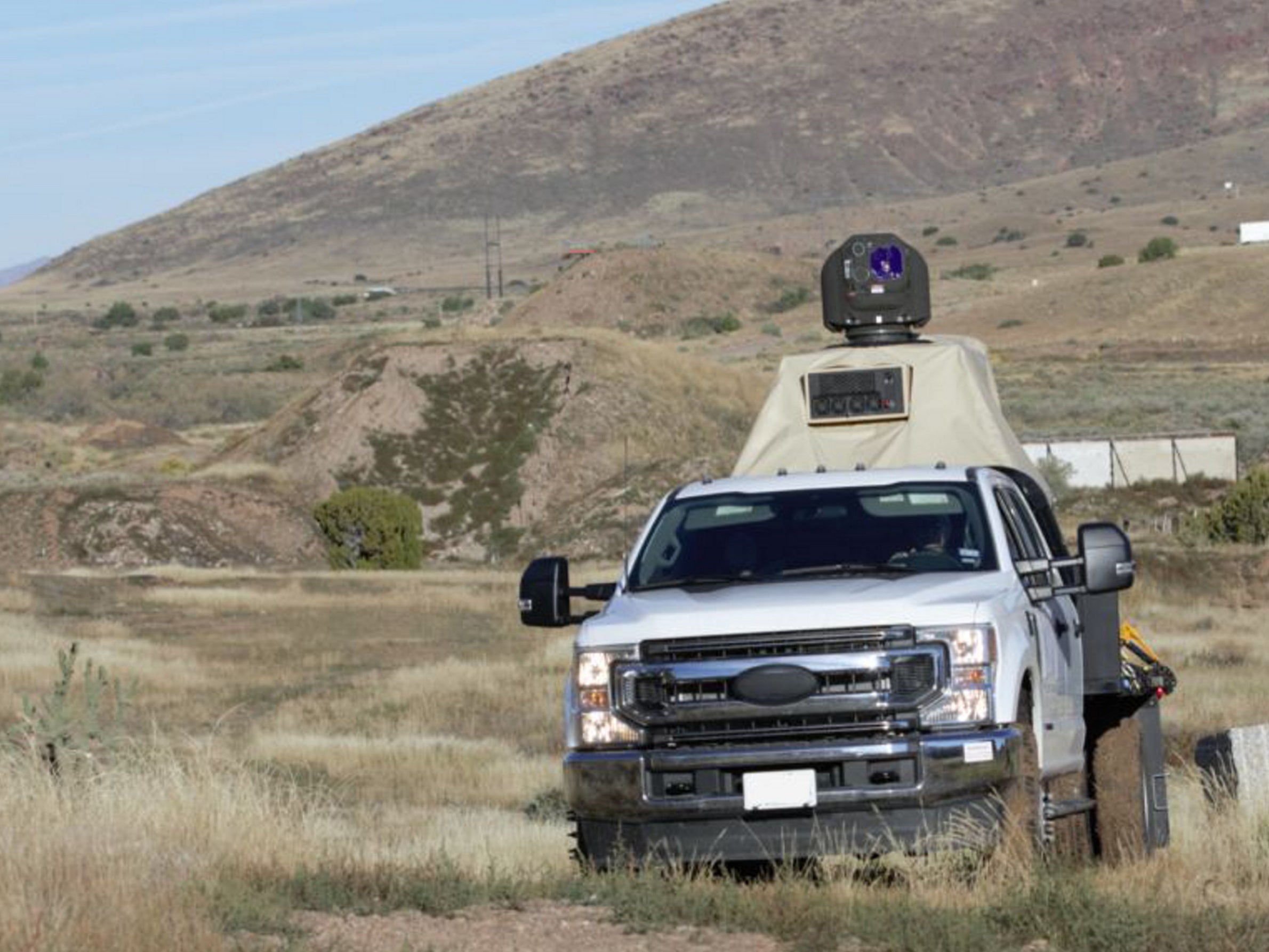 The Raytheon high-energy laser weapon system.