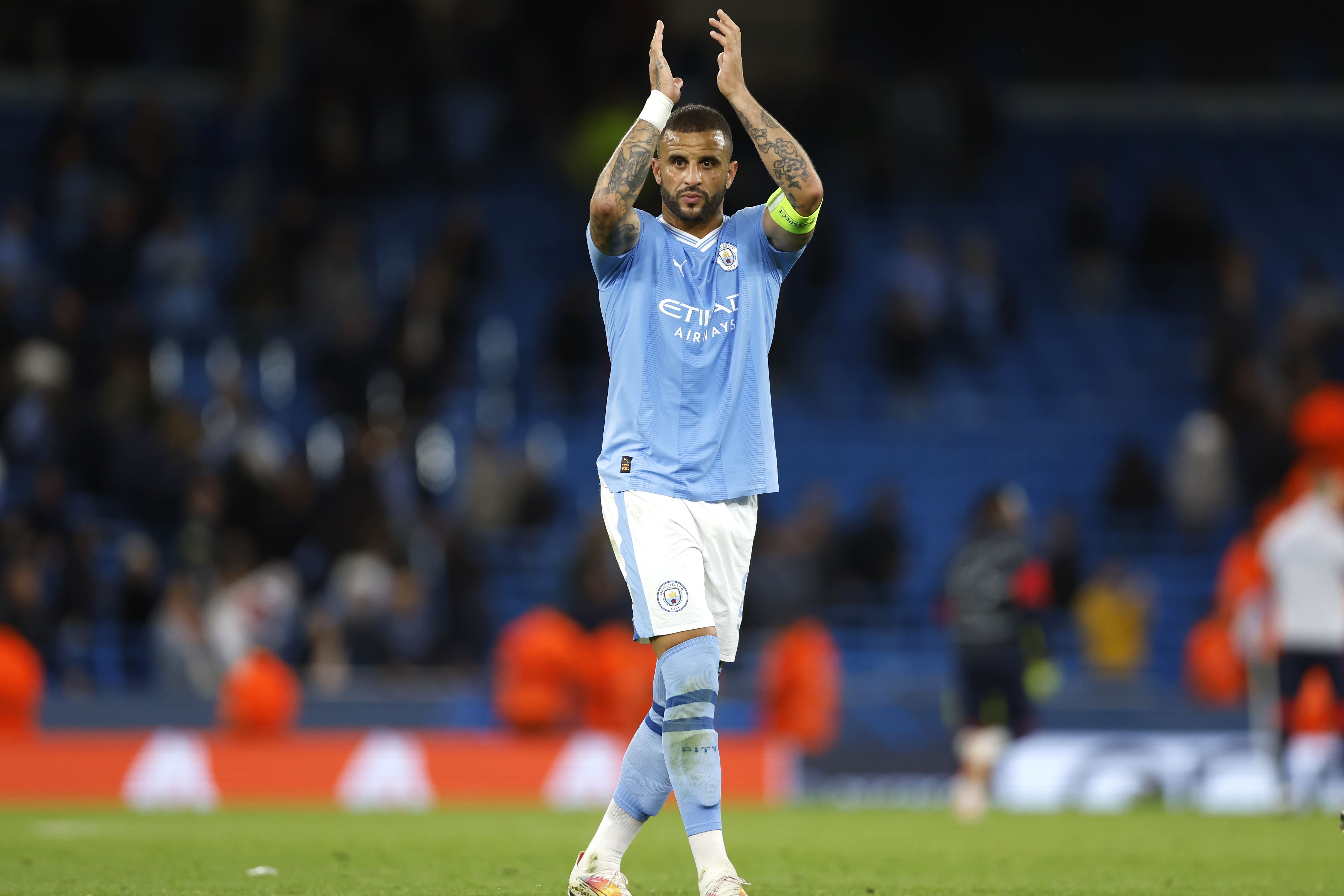 Kyle Walker has captained Manchester City so far this season (Nigel French/PA)