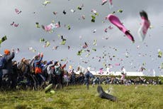 Almost 1,000 people throw wellies at the same time in Irish world record attempt