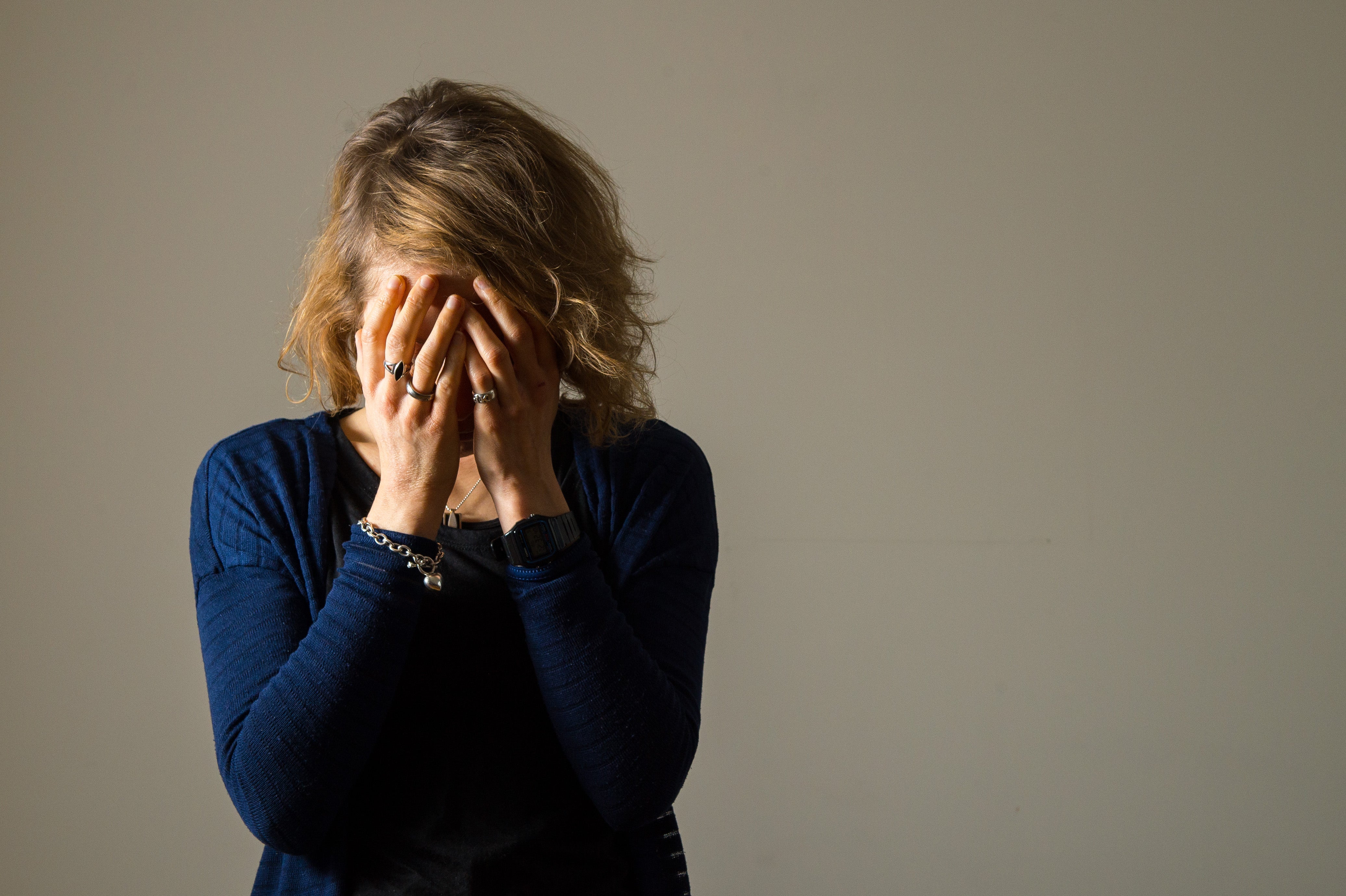 A woman showing signs of depression