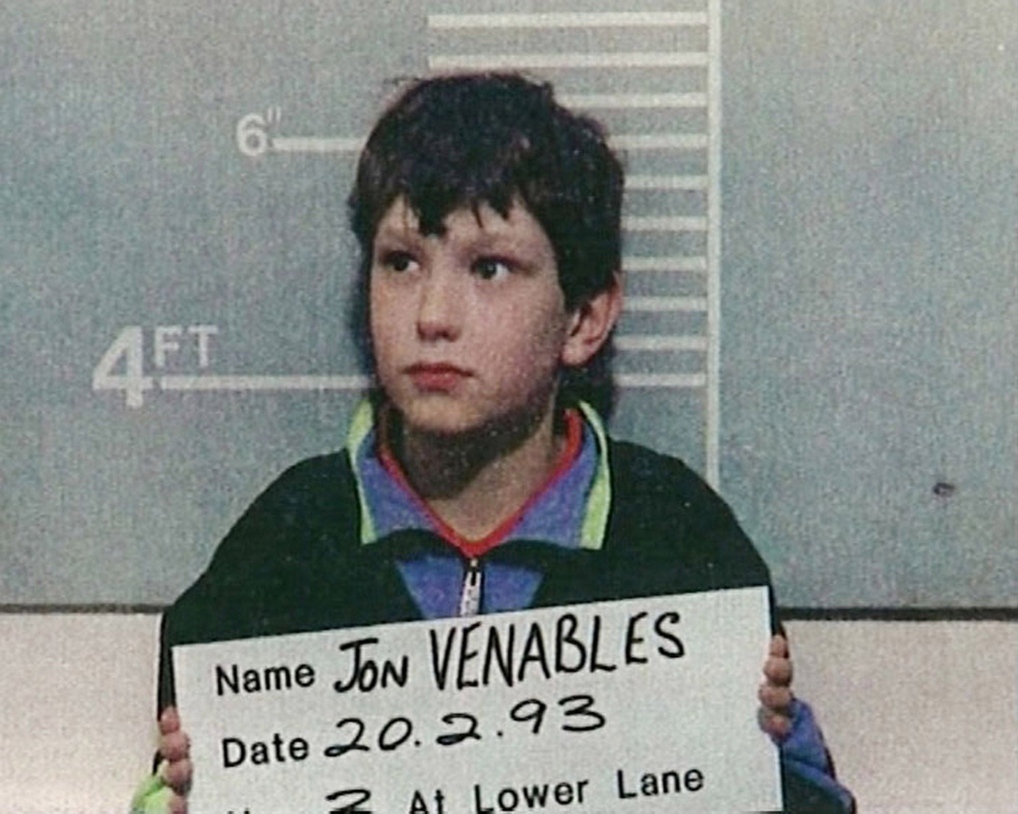 Jon Venables, 10, in police custody in 1993