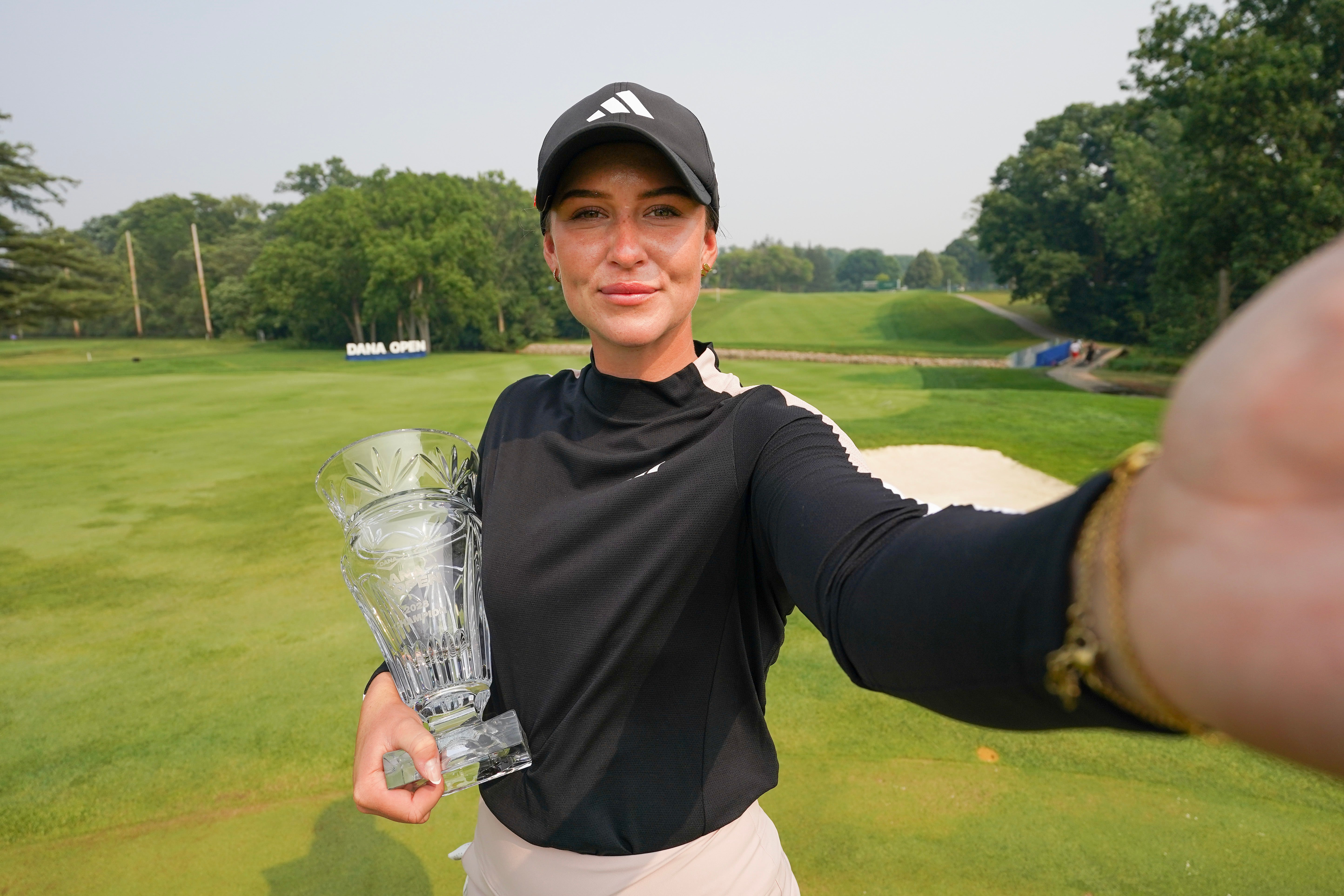 Linn Grant poses after winning the Dana Open at Highland Meadows, Ohio