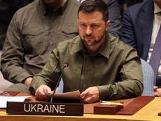 Ukraine-Russia war – live: Zelensky says UN ‘incapable’ of stopping Putin’s ‘criminal aggression’