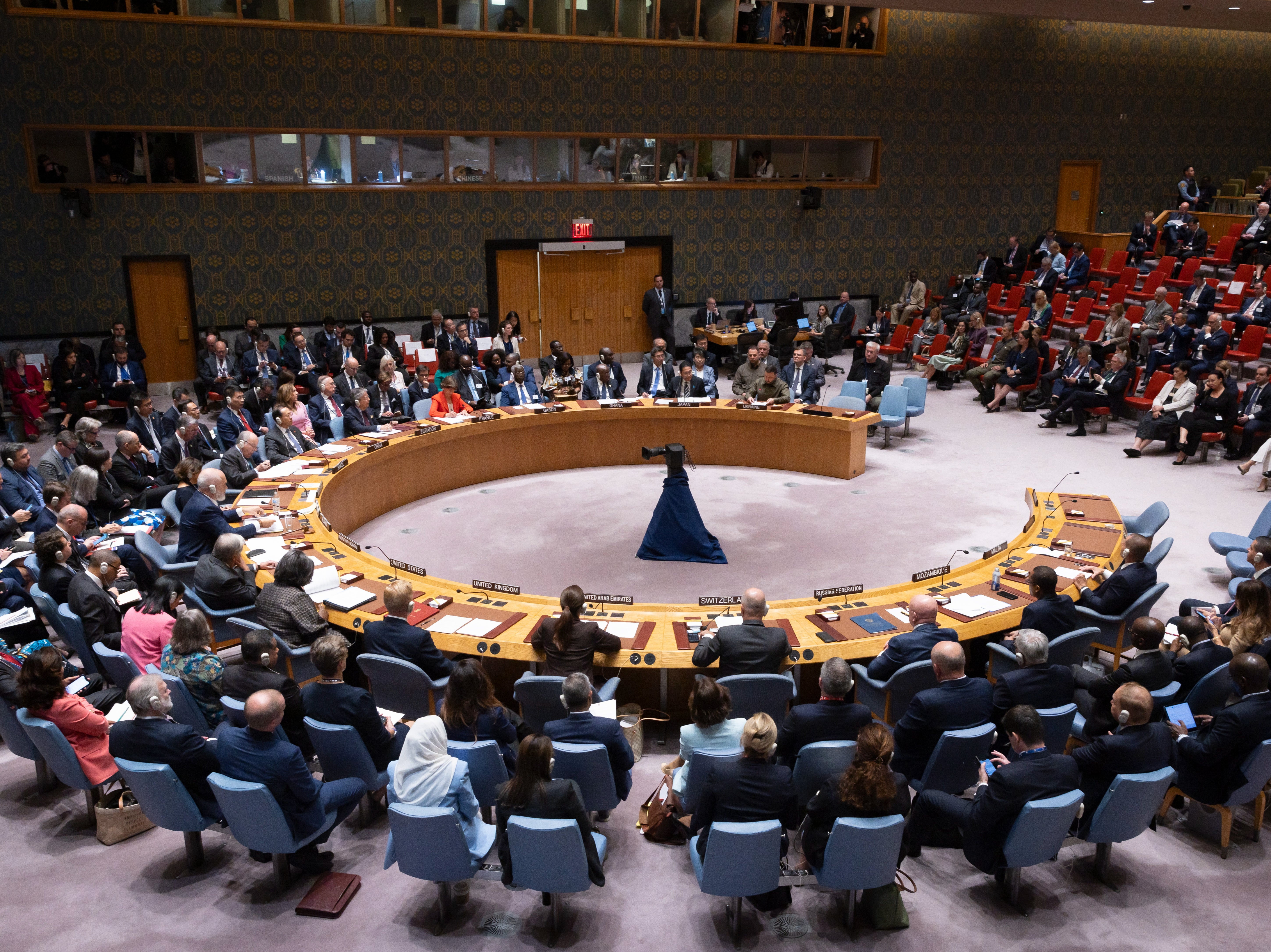 The UN Security Council convening at its headquarters in New York