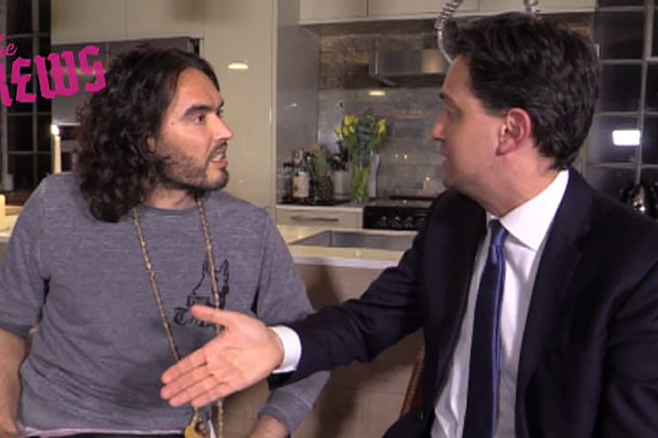 Ed Miliband defends his 2015 election interview with Russell Brand: ‘Obviously I regret doing it’