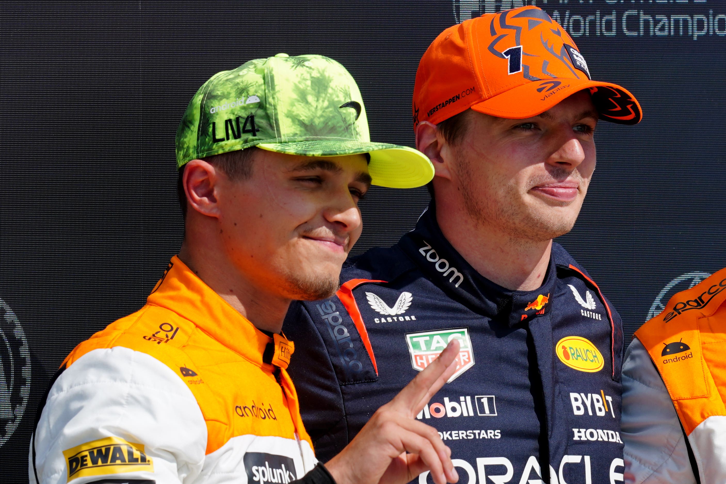 Lando Norris (left) has called for harsher penalties for blocking (David Davies/PA)