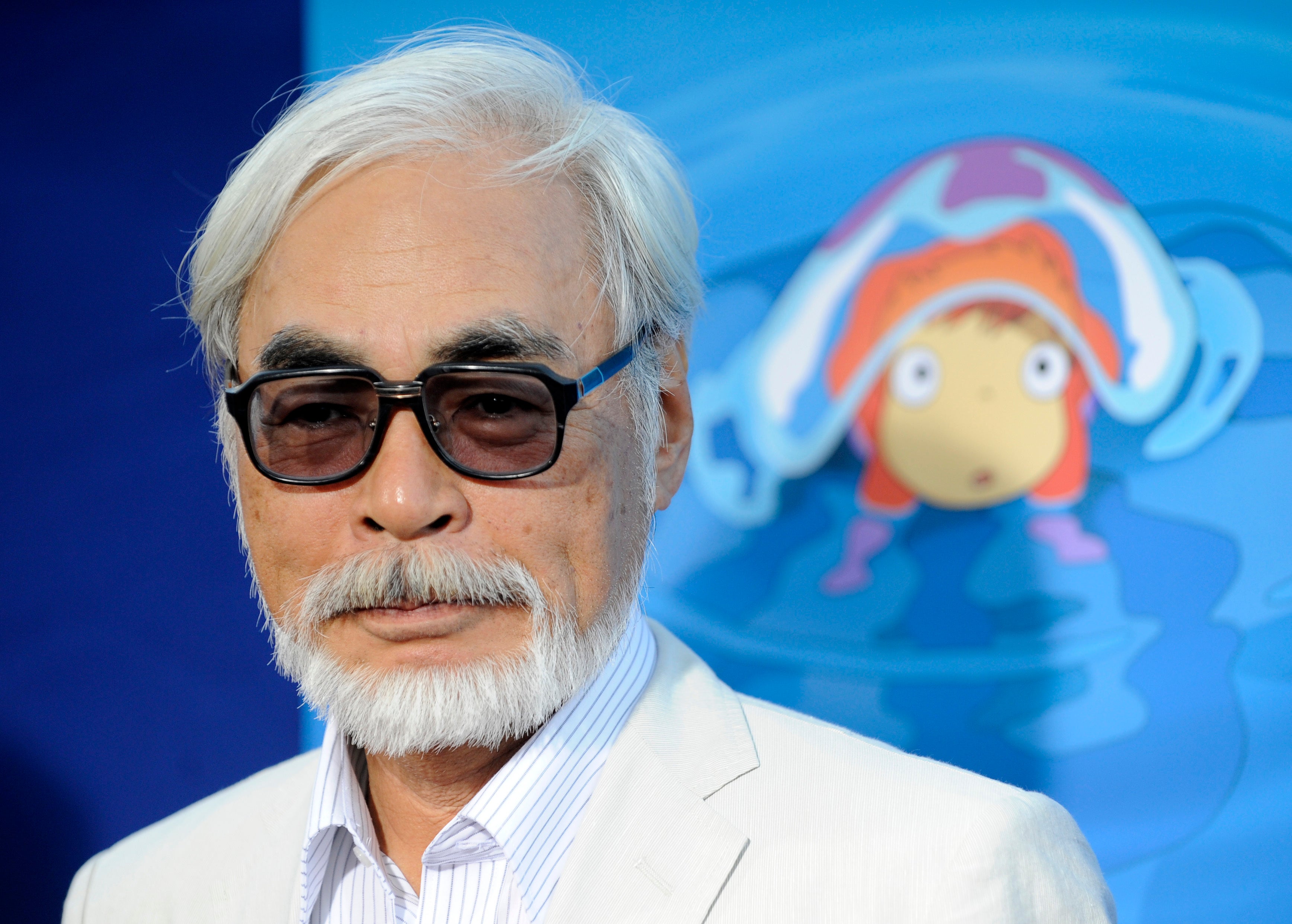 Hayao Miyazaki of Japan, director of the animated film Ponyo , poses at a special screening of the film in Los Angeles on July 27, 2009