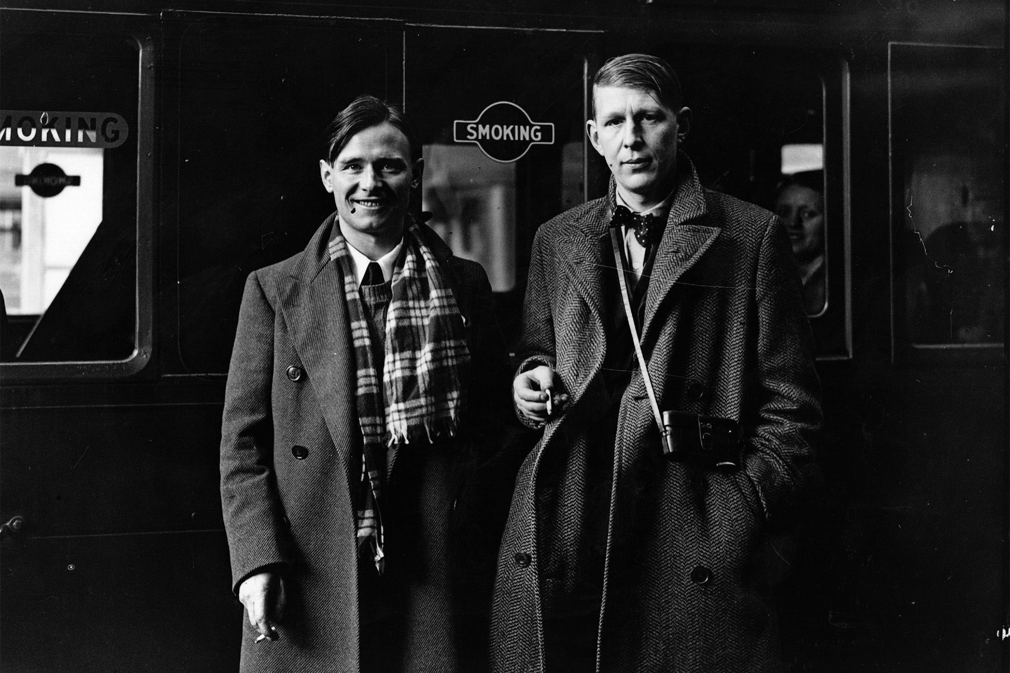 Auden (right) with his lover, author and playwright Christopher Isherwood