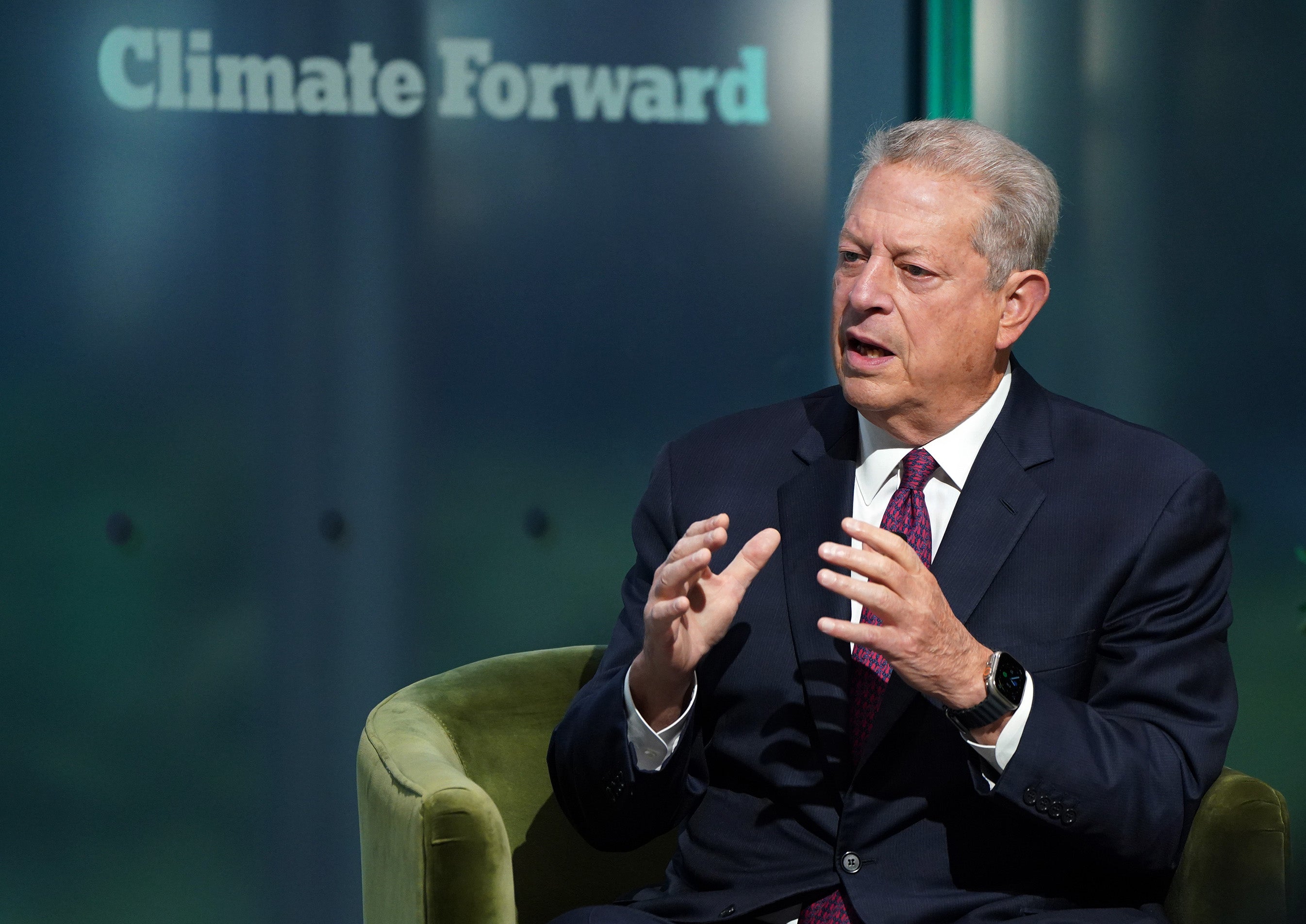 Al Gore, former Vice President of the United States, speaks onstage at The New York Times Climate Forward Summit 2023 at The Times Center on September 21, 2023 in New York City