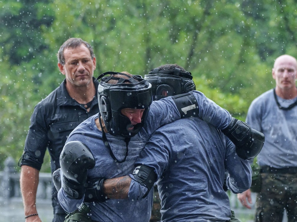 Matt Hancock and Jermaine Pennant in a training exercise on ‘Celebrity SAS: Who Dares Wins’